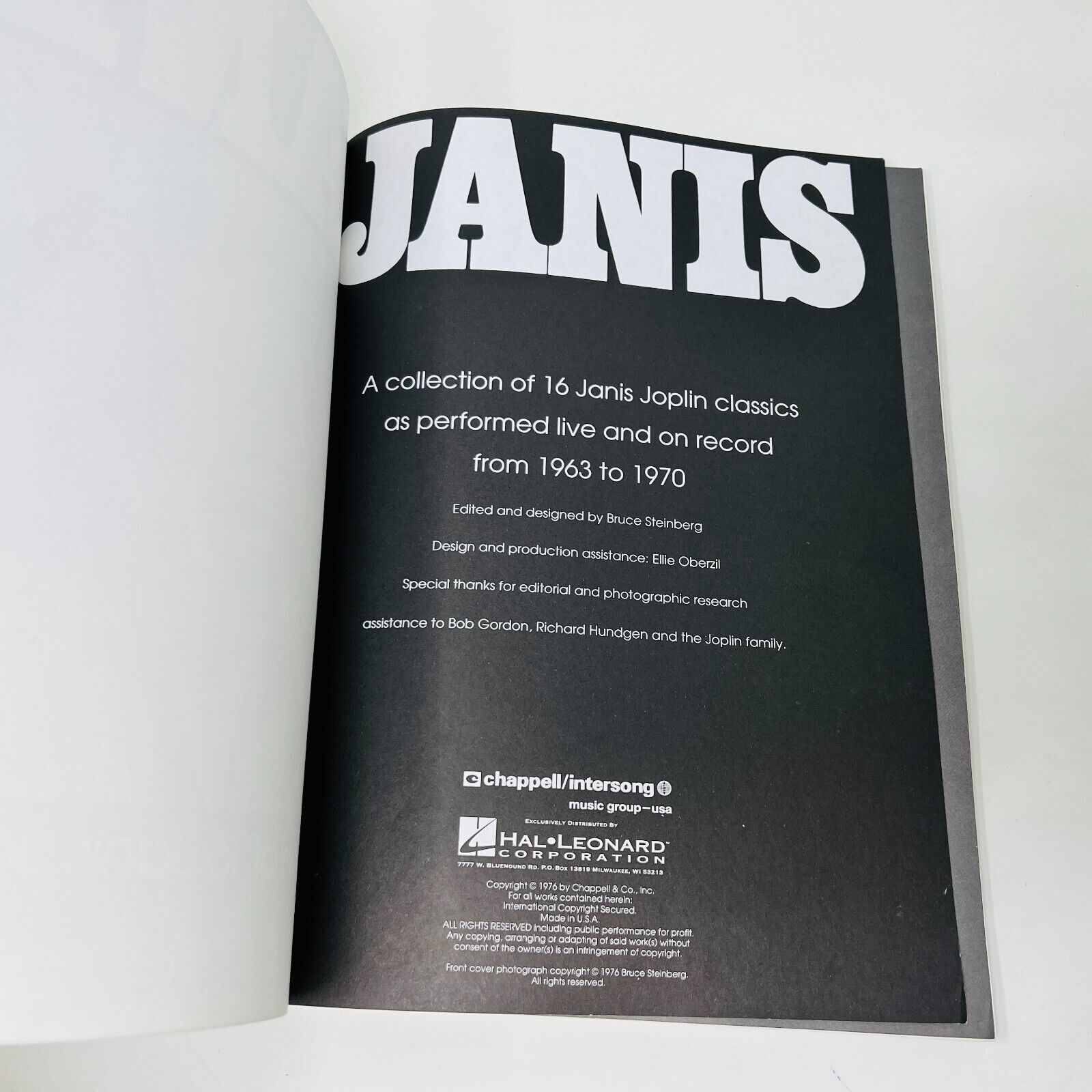 Janis Joplin A Collection of 16 Classics Songbook Sheet Music Piano Vocal Guitar