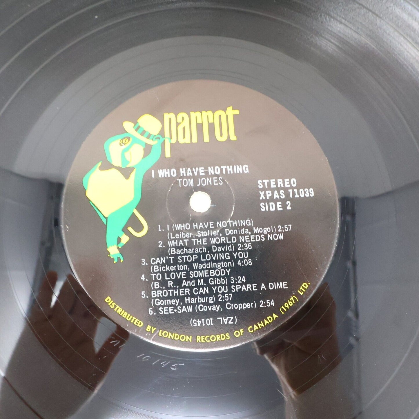 Tom Jones I (Who Have Nothing) LP Record Vinyl Parrot XPAS 71039 Canada 1967