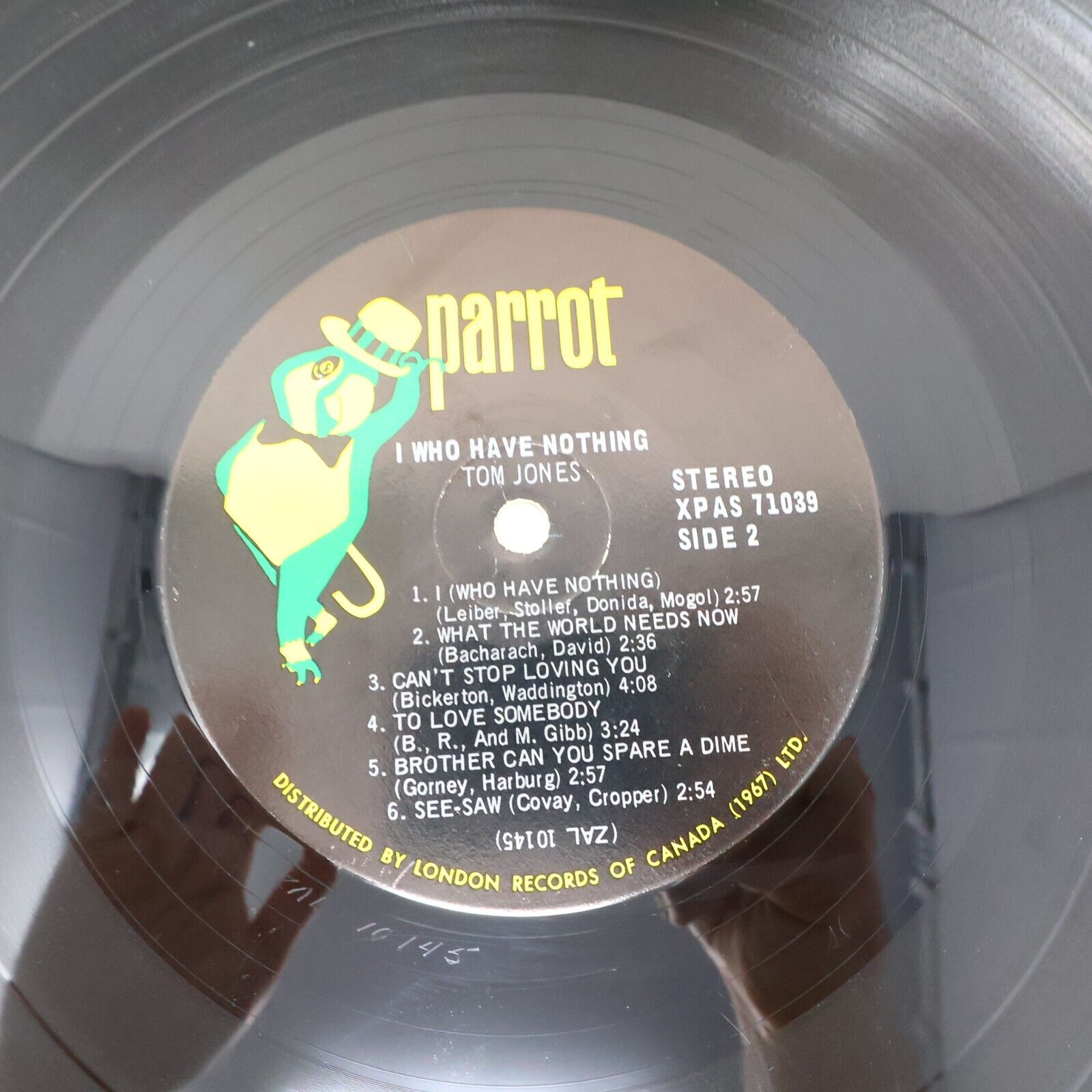 Tom Jones I (Who Have Nothing) LP Record Vinyl Parrot XPAS 71039 Canada 1967