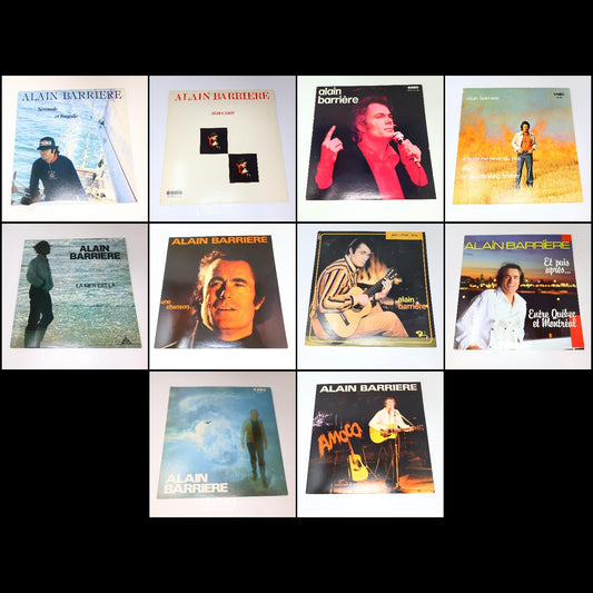 Alain Barriere Lot 10 Disques LP Record Sérénade et Tragédie/Amoco/Seduction