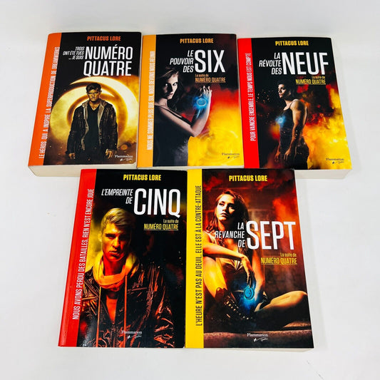 Lot de 5 Livres de Pittacus Lore Numéro Quatre/Pouvoir des Six Français/French