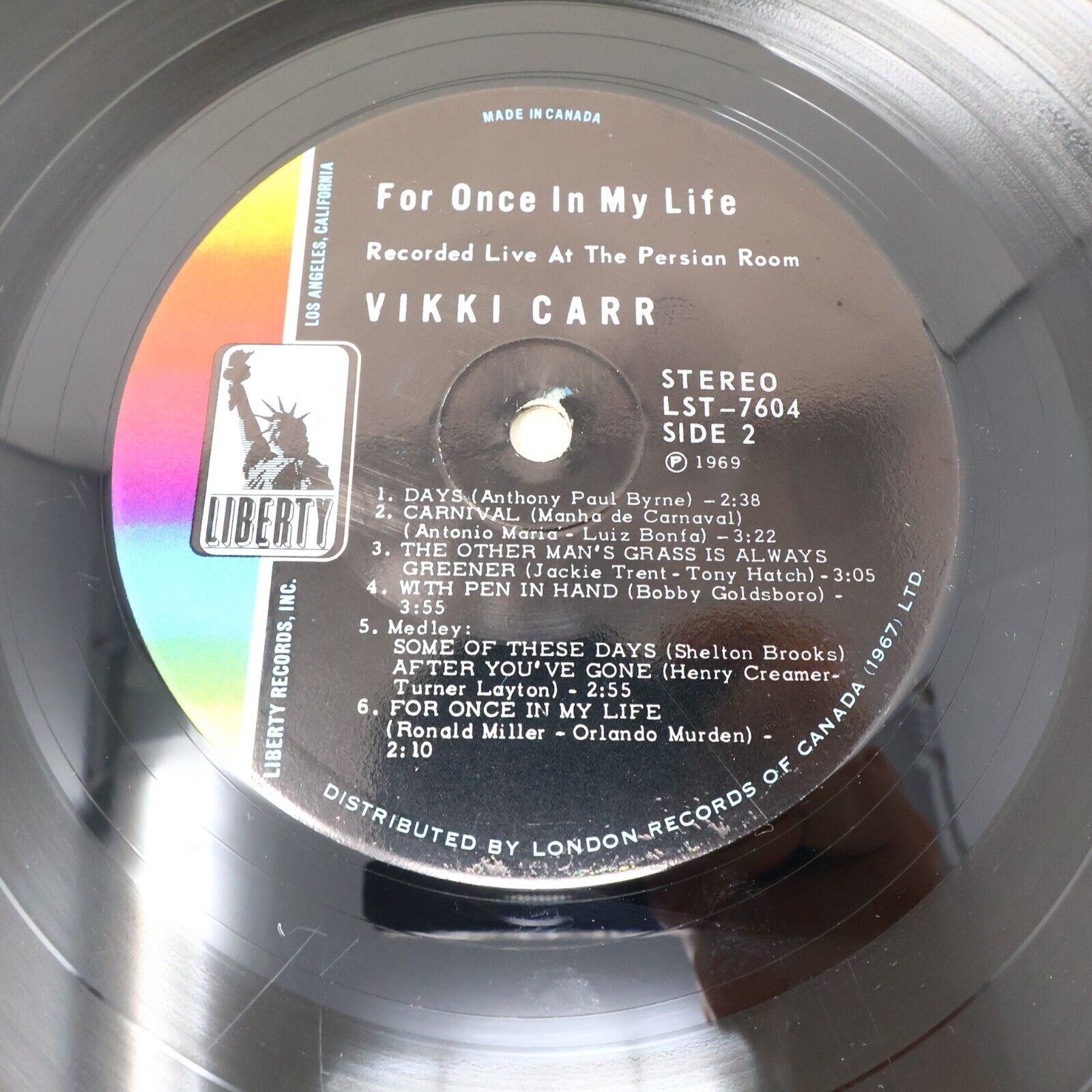 Vikki Carr For Once In My Life + Nashville By Carr Lot of 2 LPs Vinyl Records