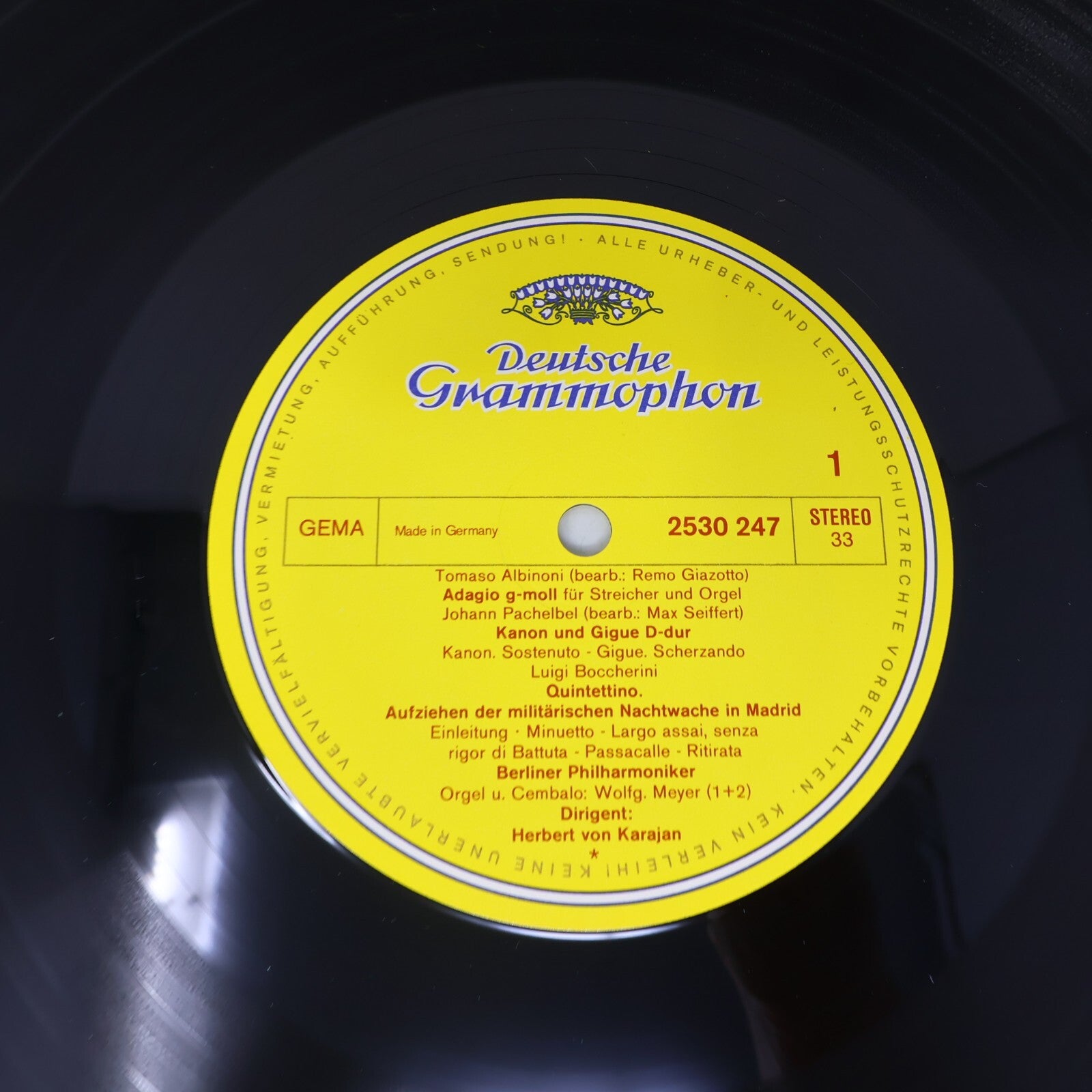 Herbert von Karajan Adagio Berliner Albinoni Pachelbel Respighi Record 2530 247