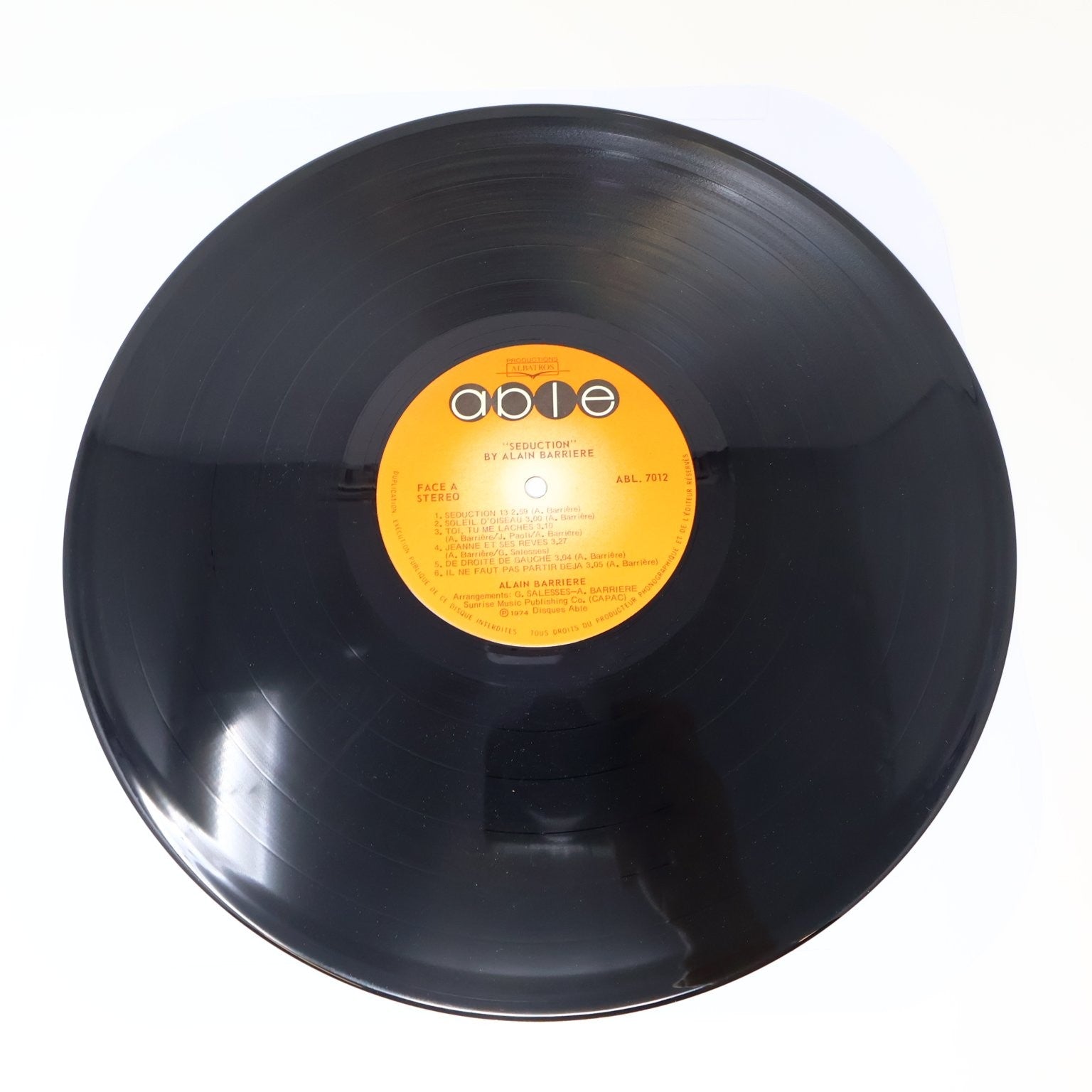 Alain Barriere Lot 10 Disques LP Record Sérénade et Tragédie/Amoco/Seduction