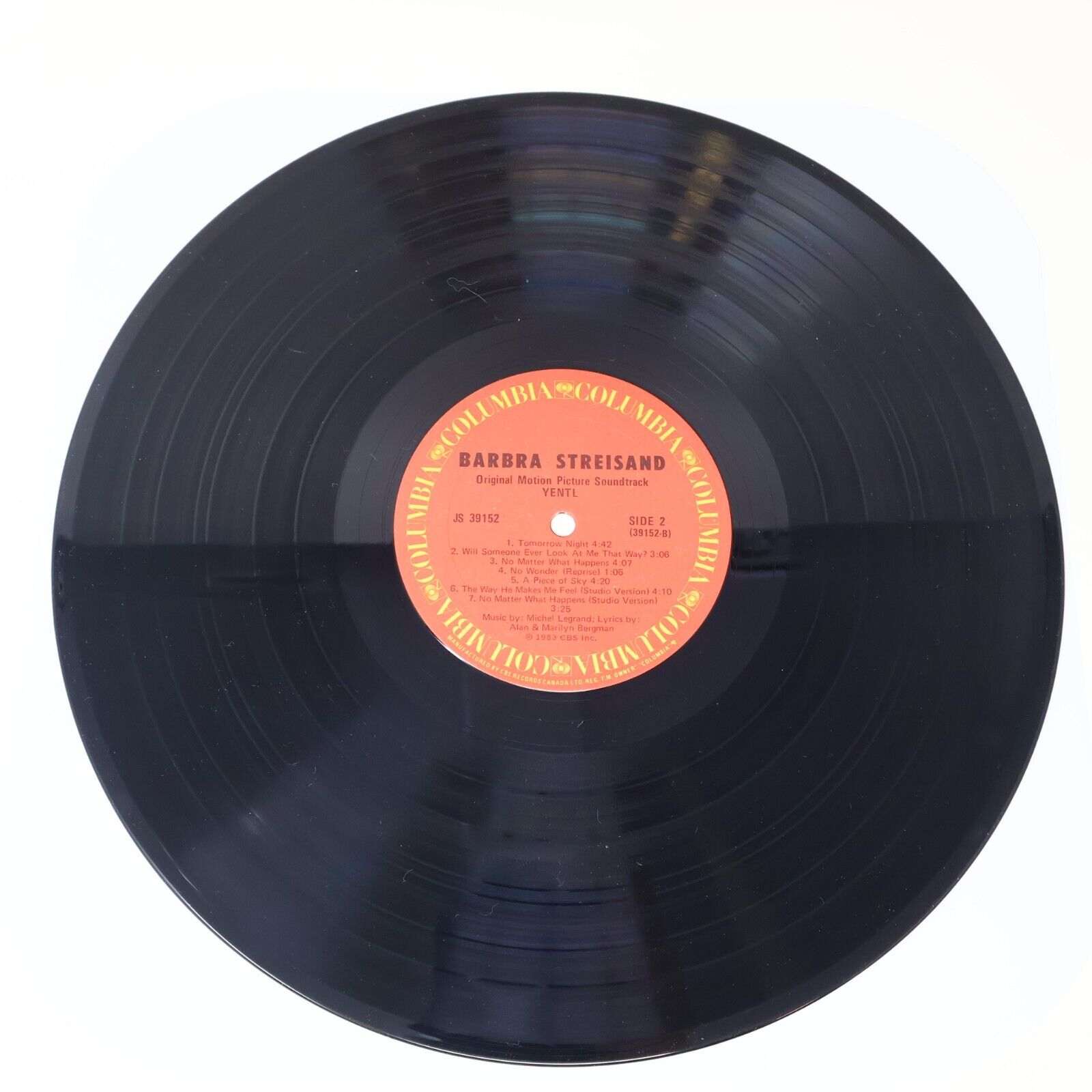 Barbra Streisand Yentl Movie Soundtrack LP Record Vinyl 1983 Columbia JS 3915