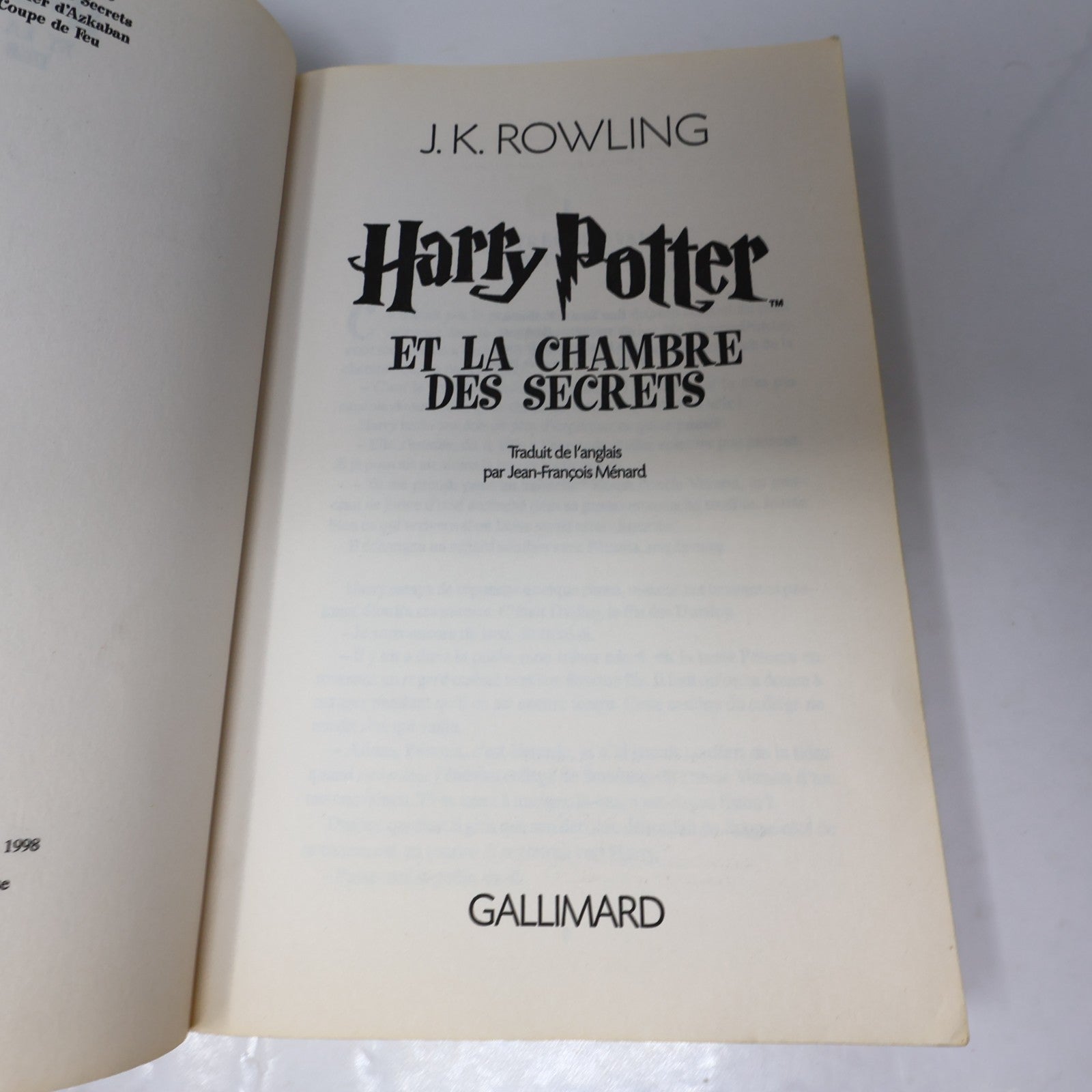 Harry Potter et la Chambre des Secrets J.K. Rowling 2001 PB Grand Format Livre