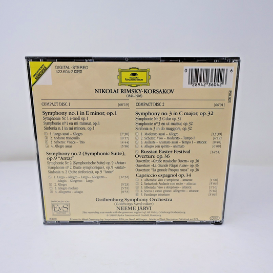 Rimsky-Korsakov 3 Symphonies CD Neeme Järvi/Gothenburg Symphony Orchestra 1988