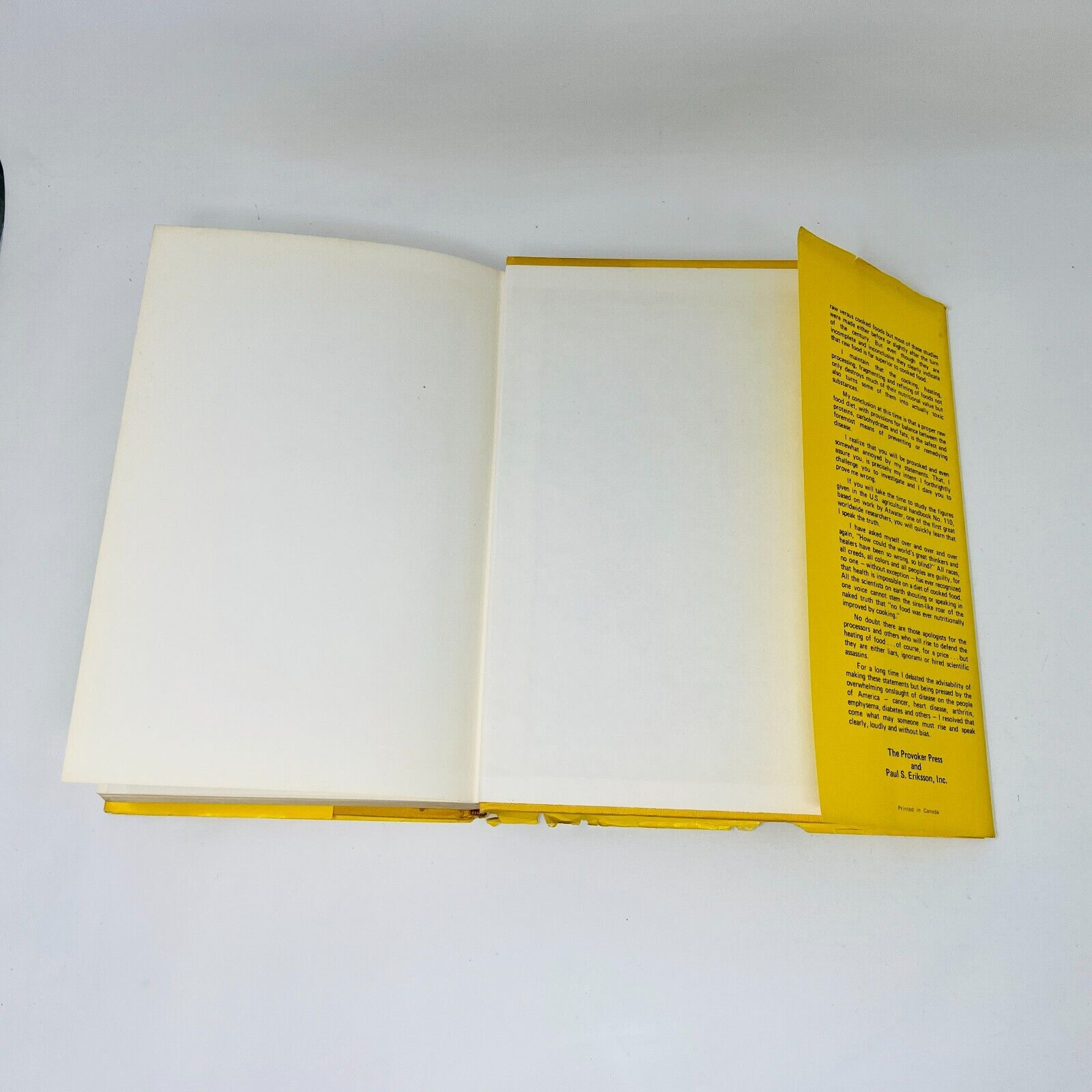 1978 No-Cook Book by John H. Tobe's Hardcover DJ Health Giving Provoker Press