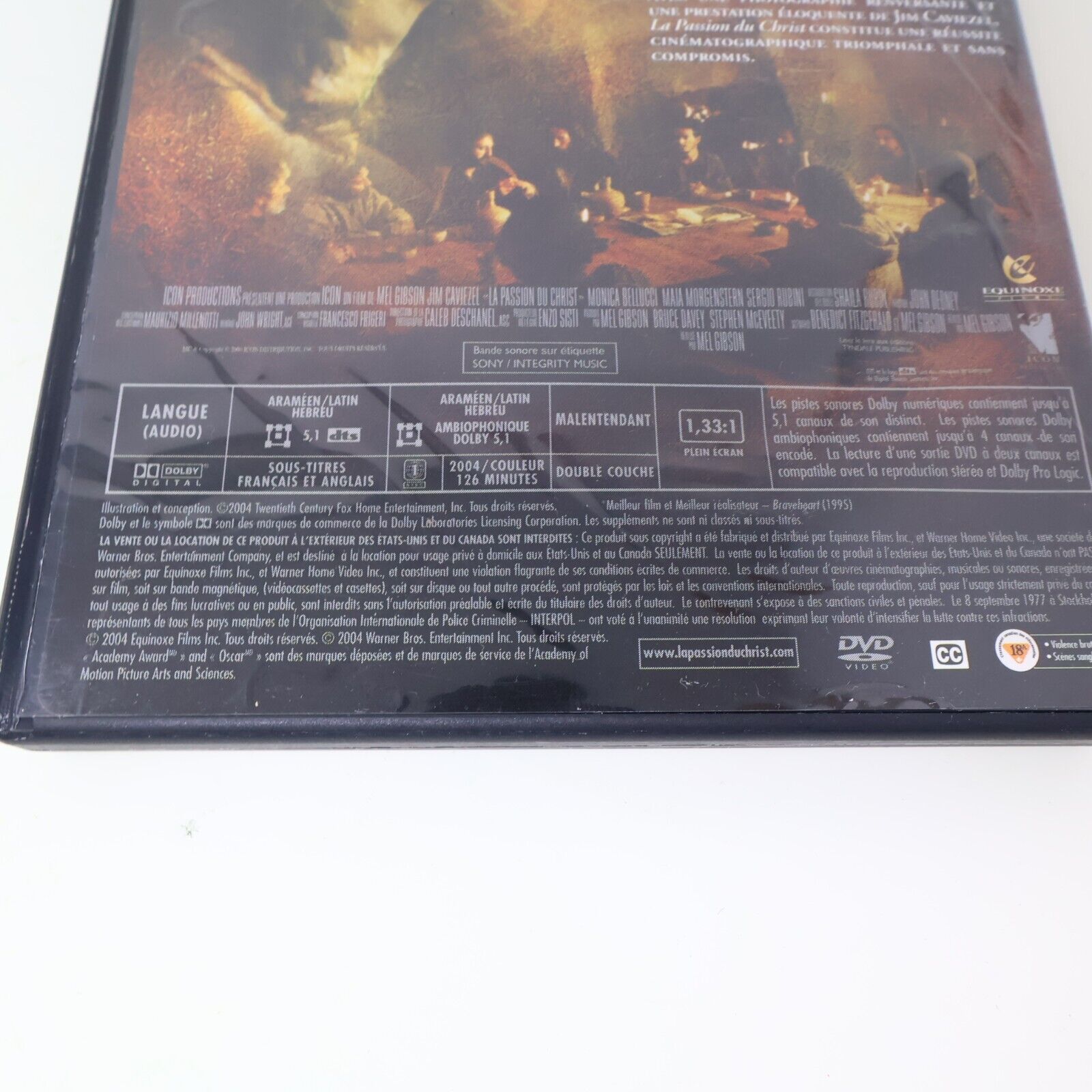 La Passion du Christ DVD Film de Mel Gibson Testé 4:3 Sous-Titres Français NTSC
