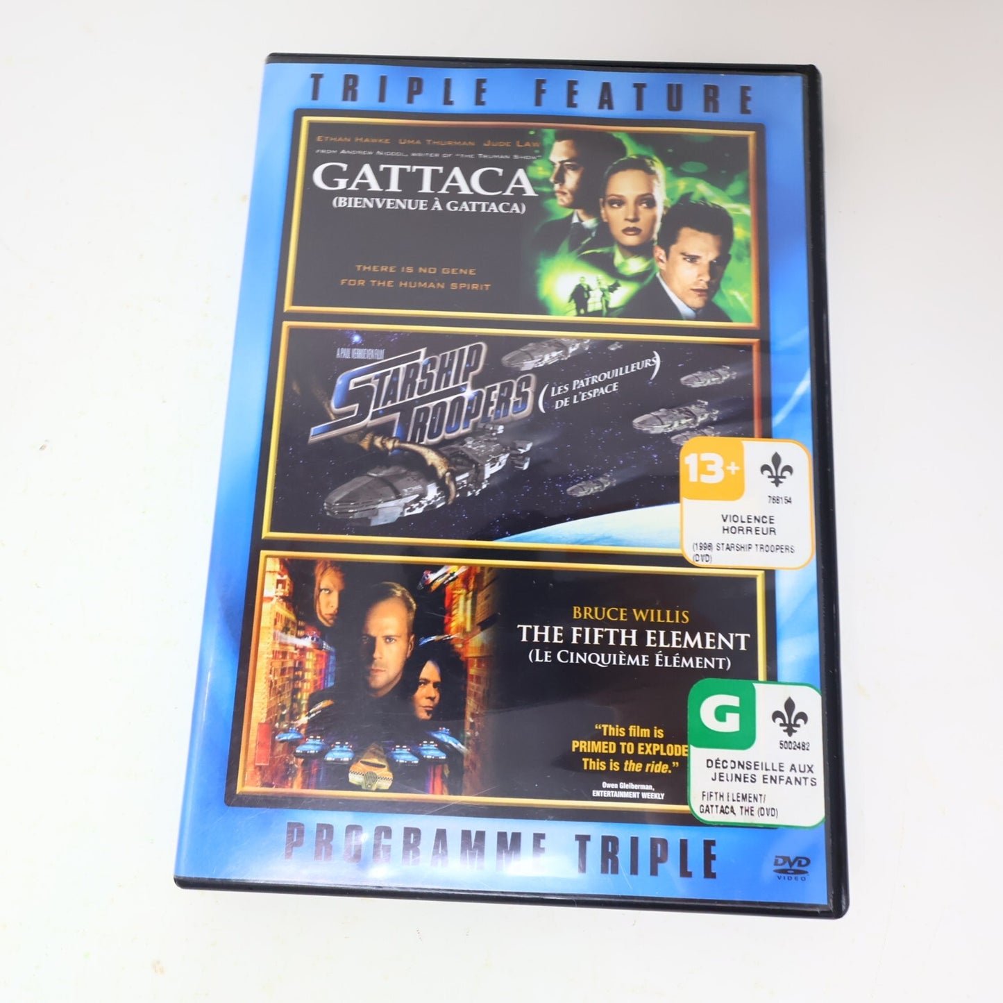 Gattaca/Starship Troopers/Fifth Element Triple Feature DVD Science-Fiction Set