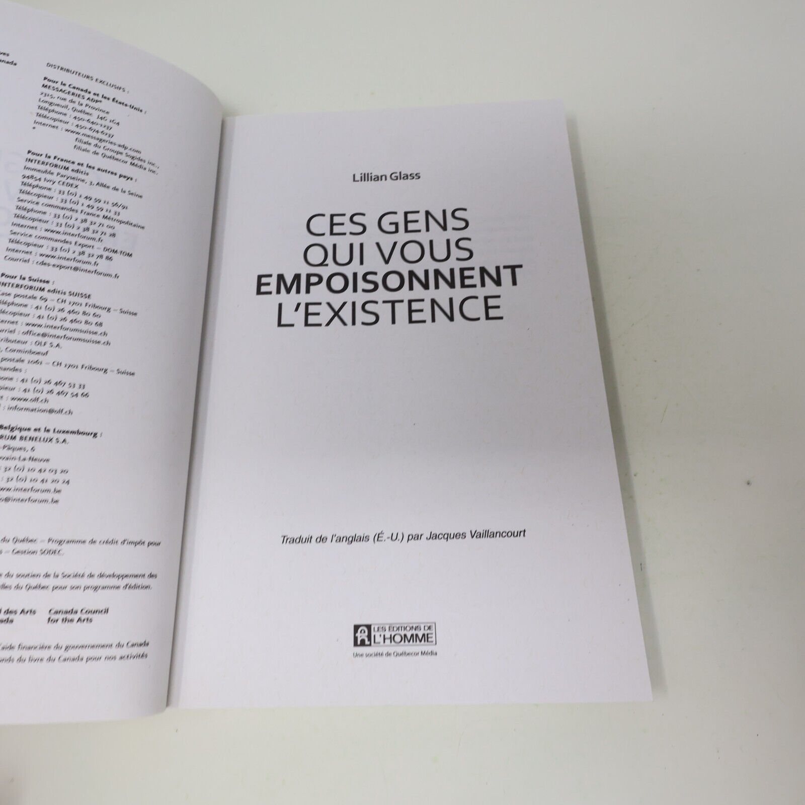 2013 Ces Gens qui Vous Empoisonnent l'Existence Lillian Glass De L'homme Livre