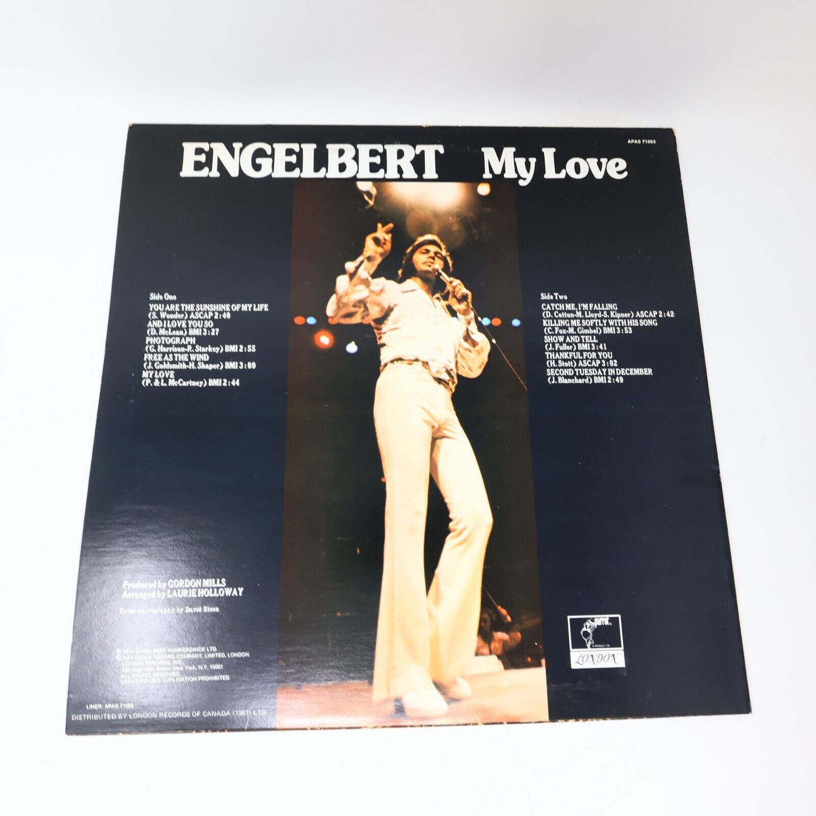 Engelbert Humperdinck My Love LP Record Vinyl 1974 Canada APAS 71065 Photograph