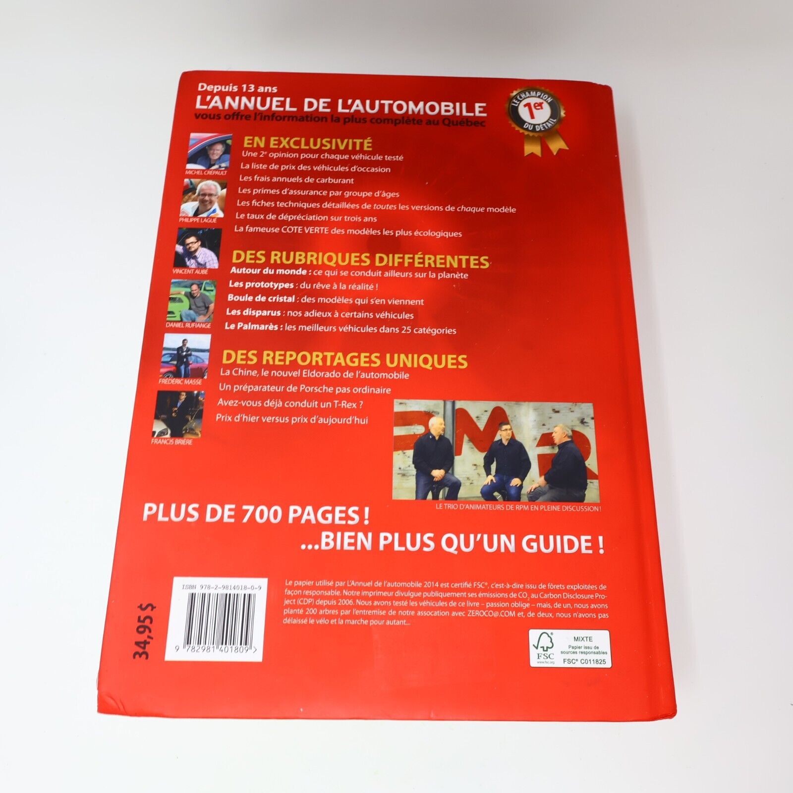 L'Annuel de l'Automobile 2014 Français Hardcover Livre 2010s Chars Autos French