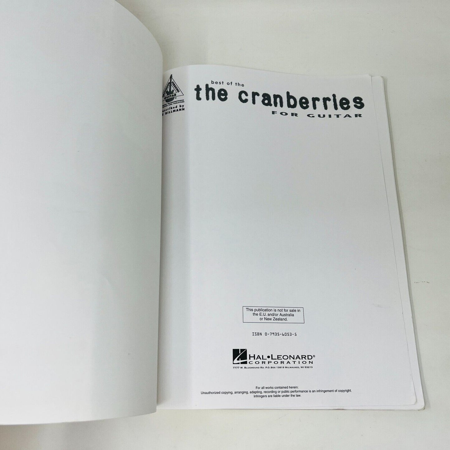 The Best of the Cranberries for Guitar Songbook Hal Leonard PB 90s Dreams/Linger