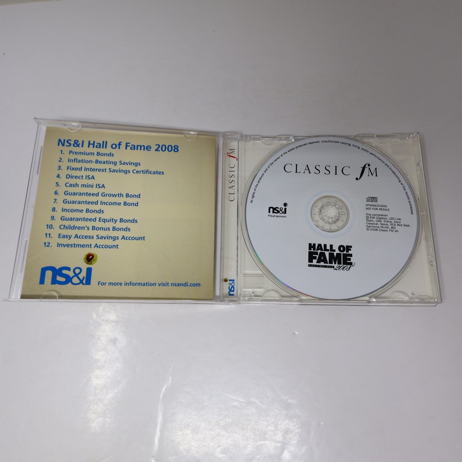 Classic FM Hall of Fame 2008 Volume One-Two #1-2 CD Lot Fauré/Beethoven/Bach