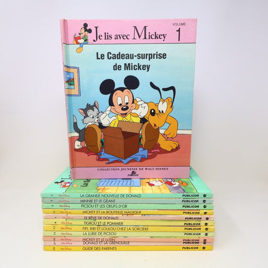 Lot 12 Livres Je Lis avec Mickey Walt Disney Publicor Jeunes Enfants Français HC