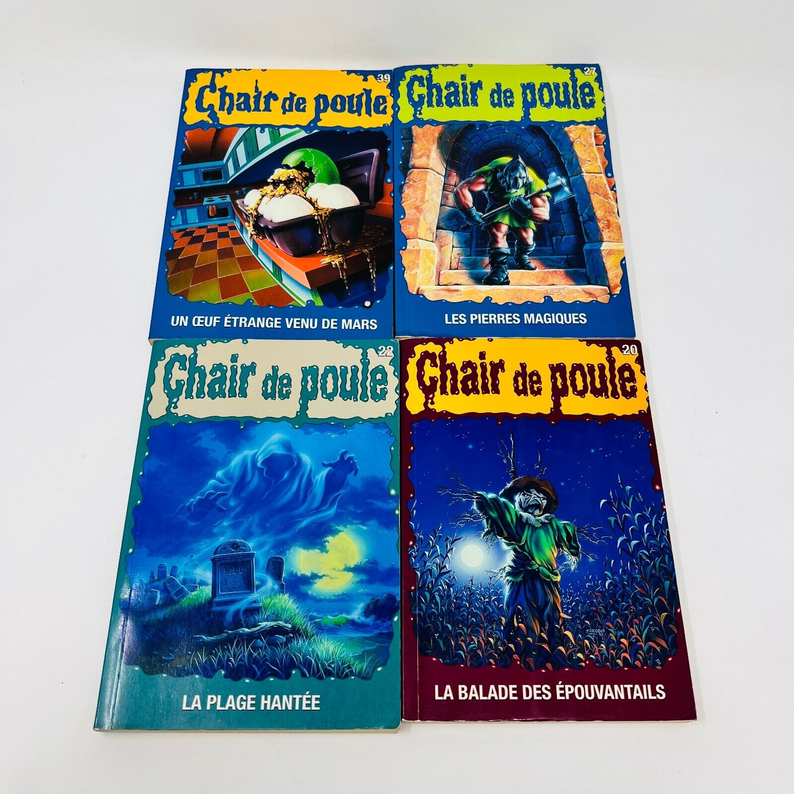 8x Chair de Poule EH Lot French Goosebumps Français R.L. Stine 90s Plage Hantée