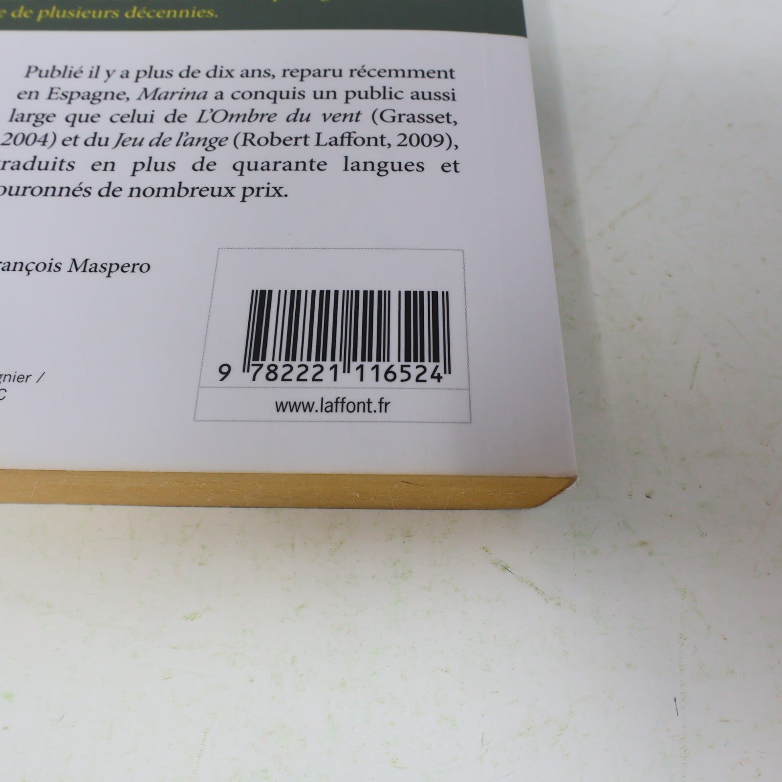 2011 Marina Carlos Ruiz Zafón Horreur Fantaisie Fiction Historique Français PB