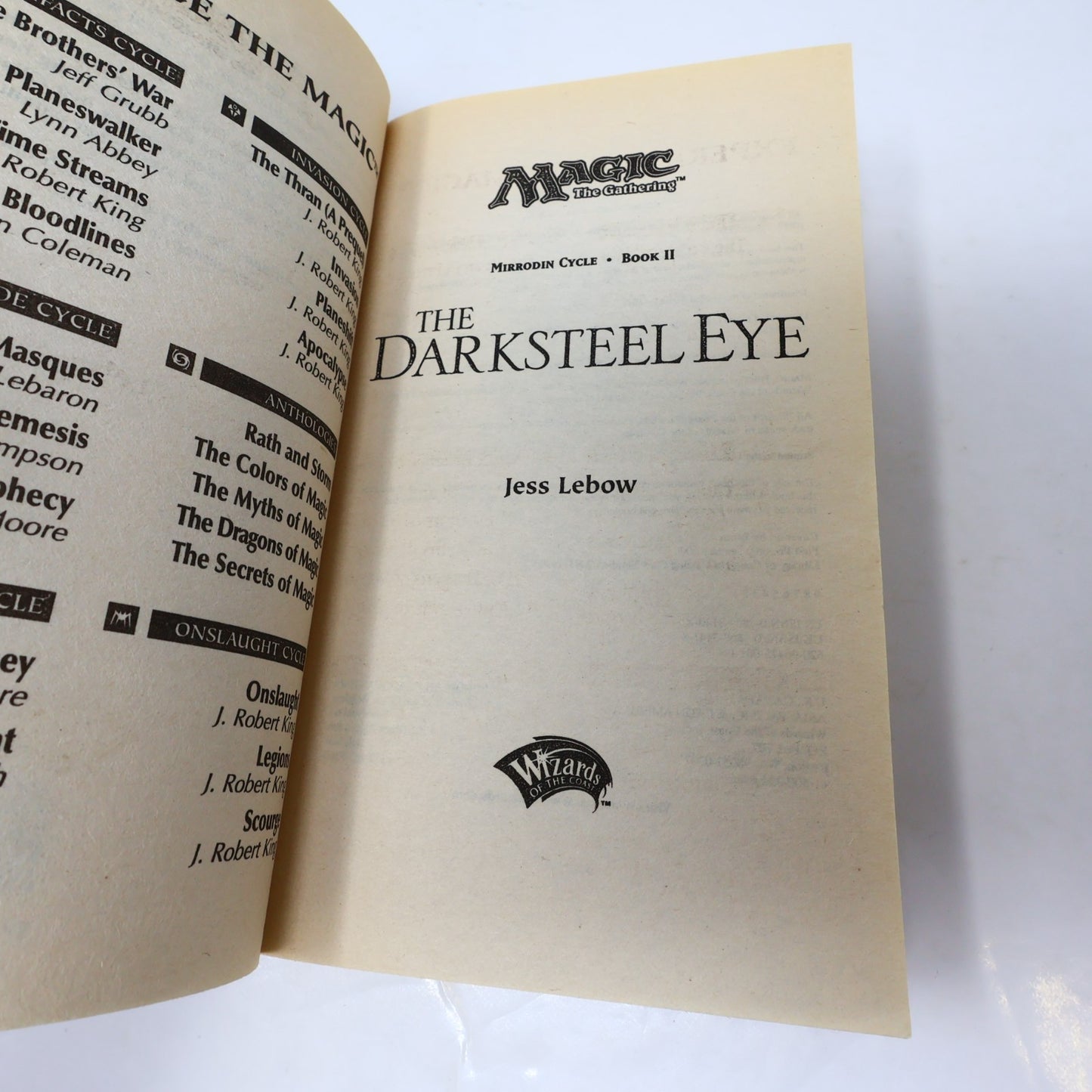 The Darksteel Eye Jess Lebow Mirrodin Cycle #2 Magic the Gathering WOC 2004 Book