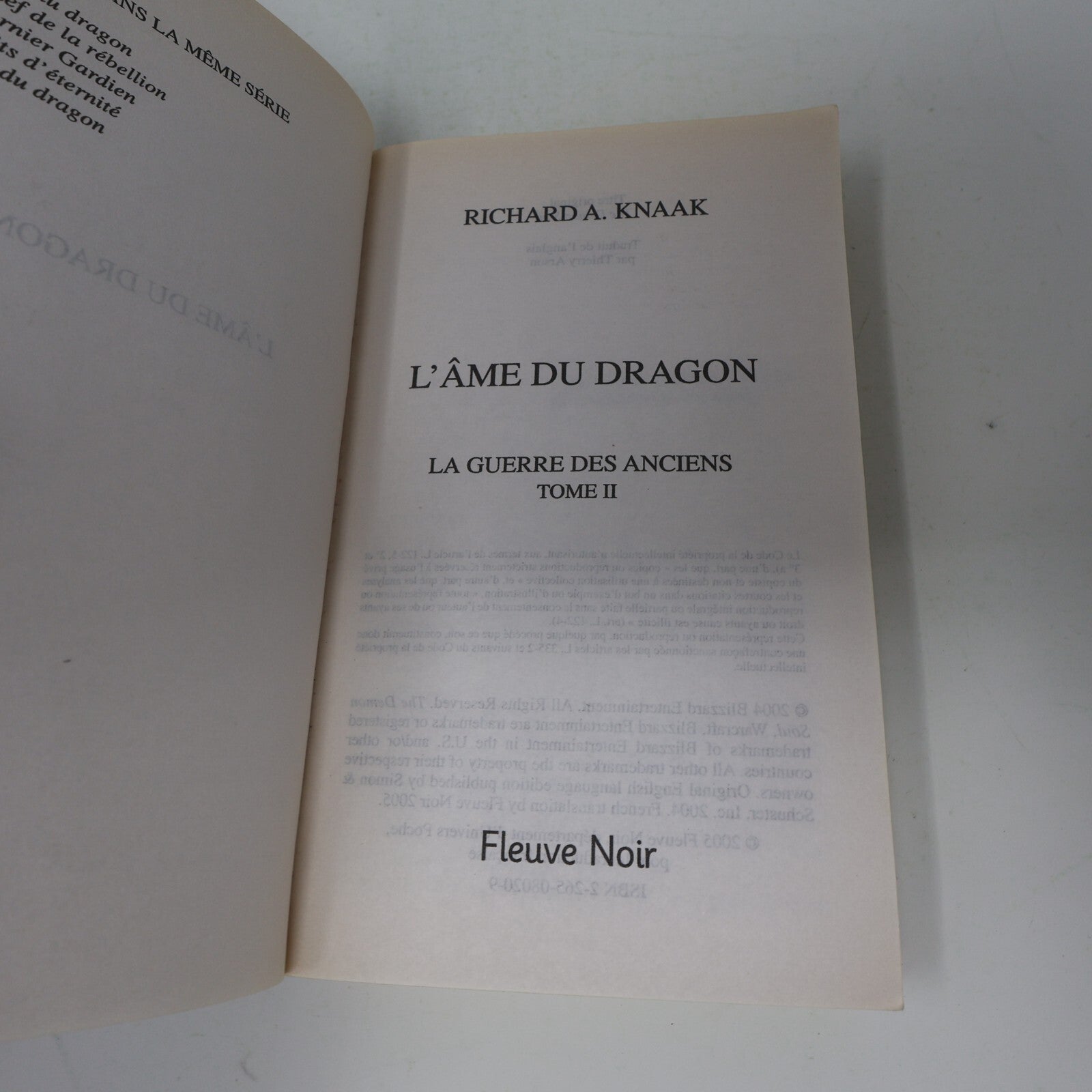 Lot 2 Livres La Guerre des Anciens #1-2 Warcraft Richard A. Knaak 2005 Français