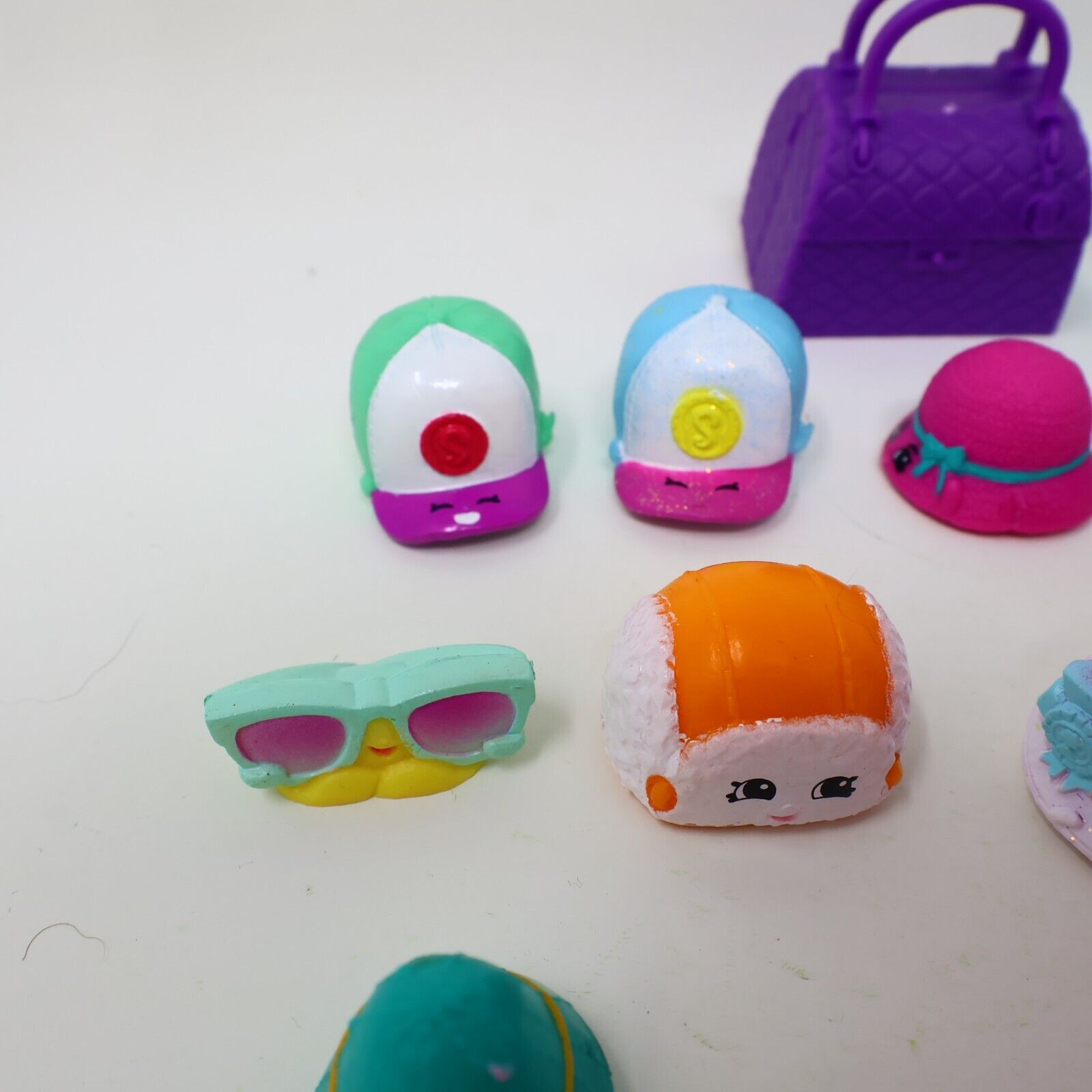 Lot of 21 Shopkins Figures Toys Mixed Sun Glasses Hat Hands Bag Baskets Moose