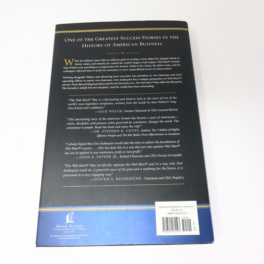 The Wal-Mart Way Don Soderquist Nelson Business 2005 HC DJ Hardcover Book 2000s