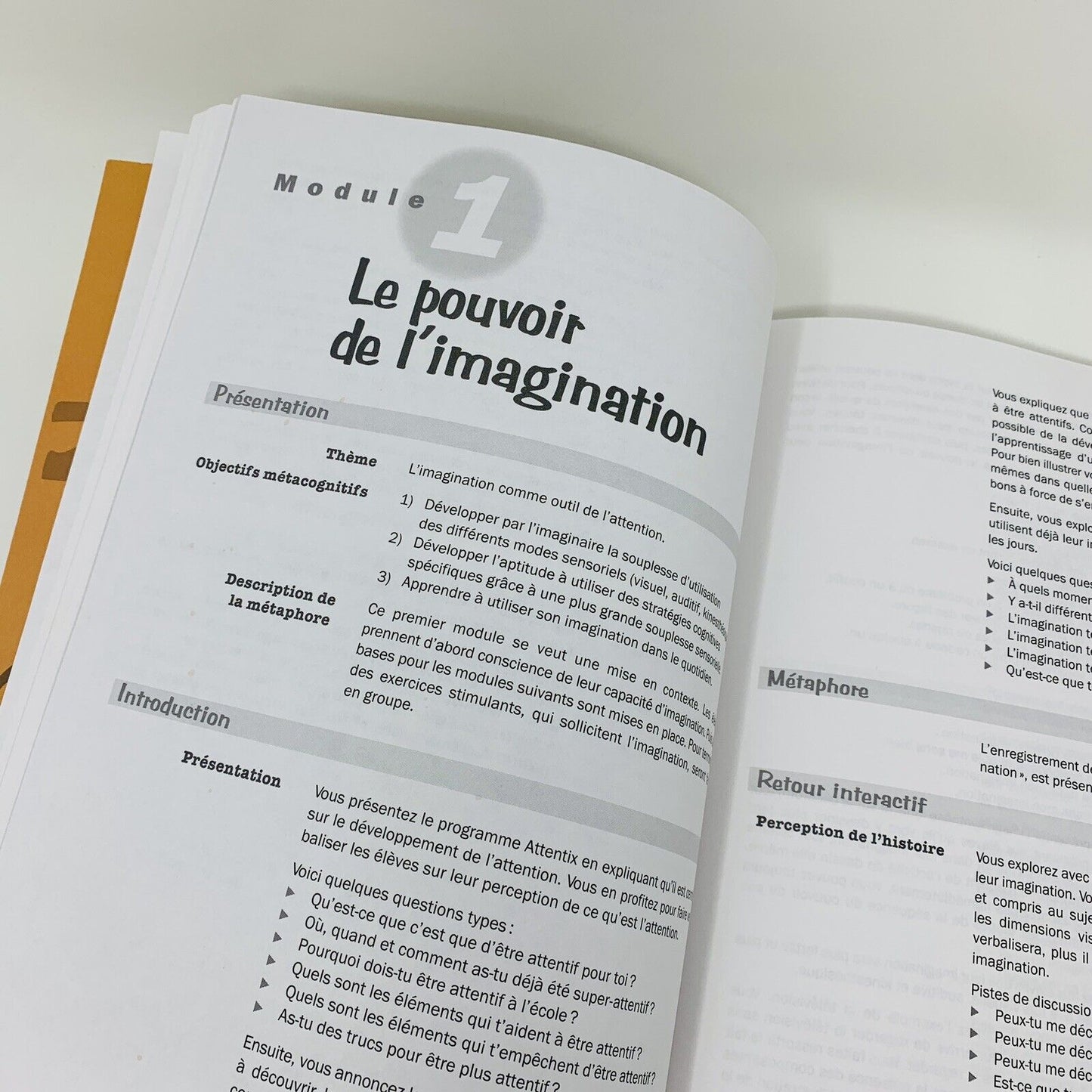 Programme Attentix Gérer Structurer l'Attention en Classe Alain Caron Livre Book