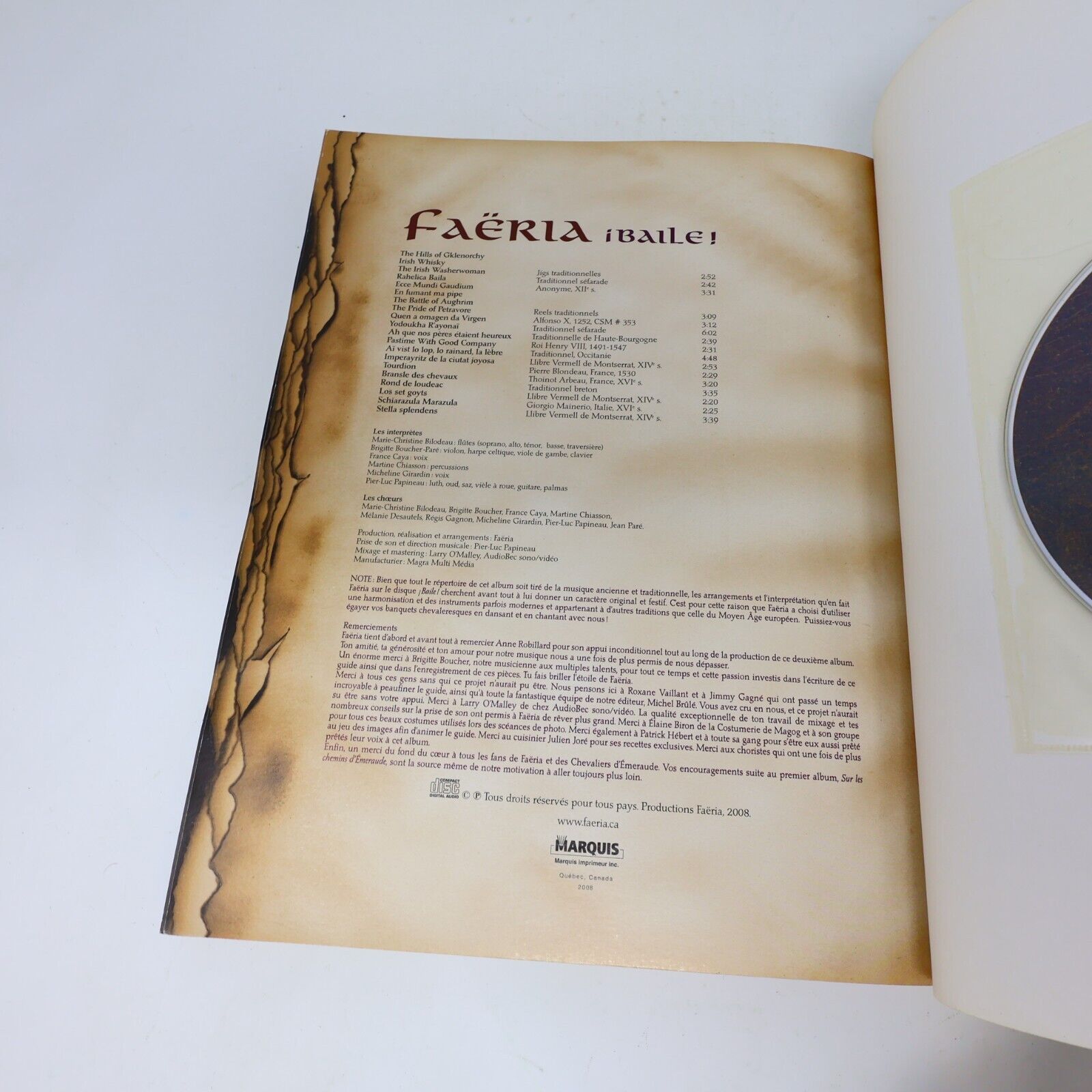 2008 Chevaliers d'Émeraude Les Fêtes de Parandar Cuisine Recettes Français Livre