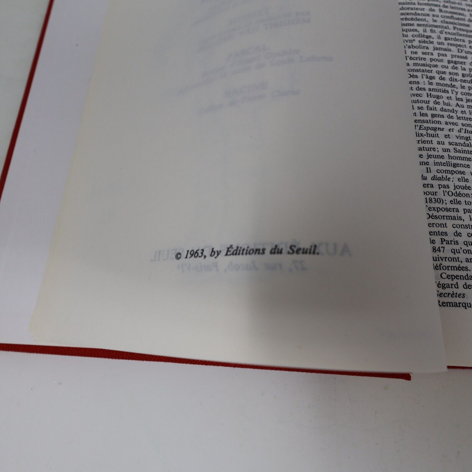 1964 L'Intégrale Musset Oeuvres Complètes de Alfred de Musset Littérature Seuil