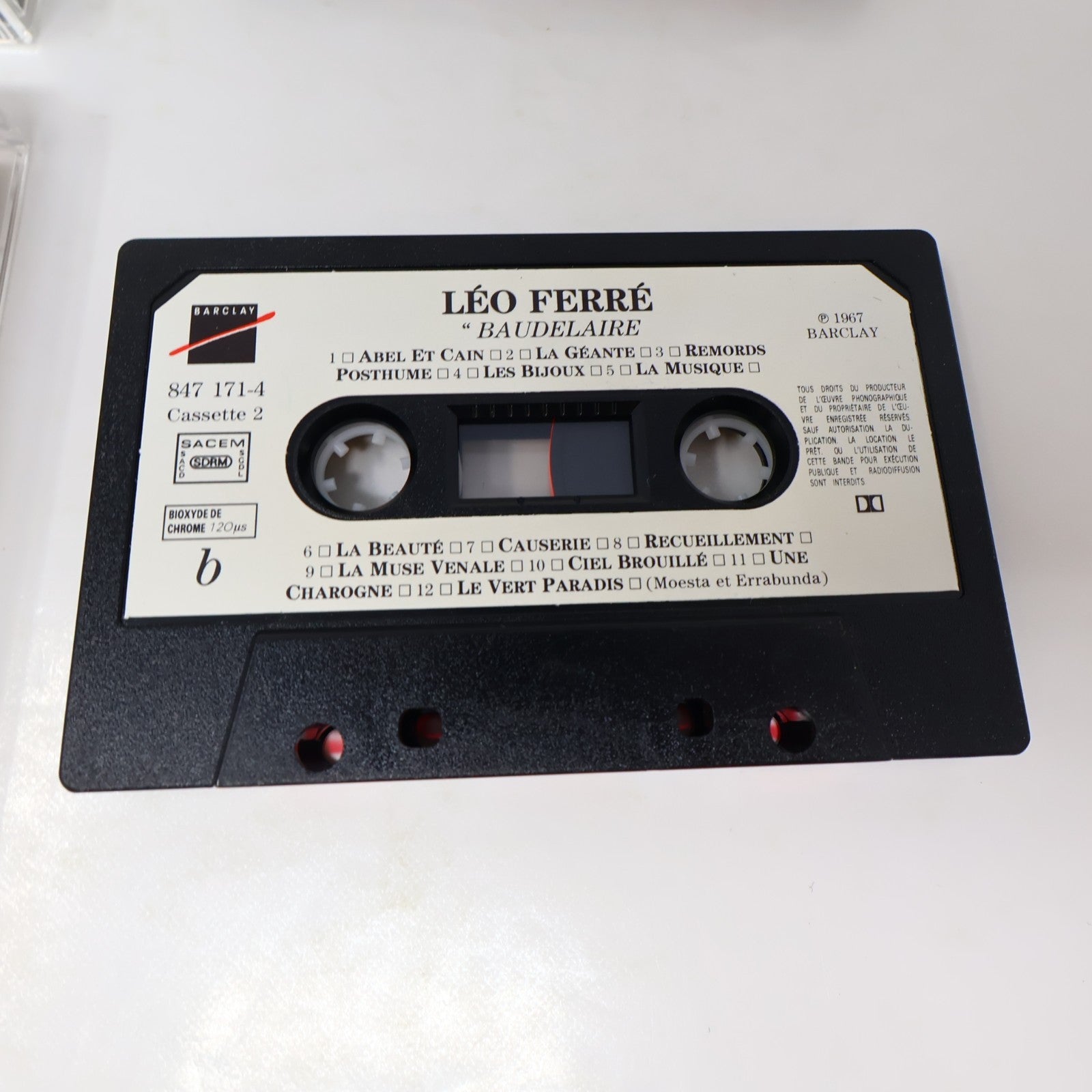Léo Ferré Les Poètes Boîtier Cassette Apollinaire/Baudelaire/Verlaine Rimbaud