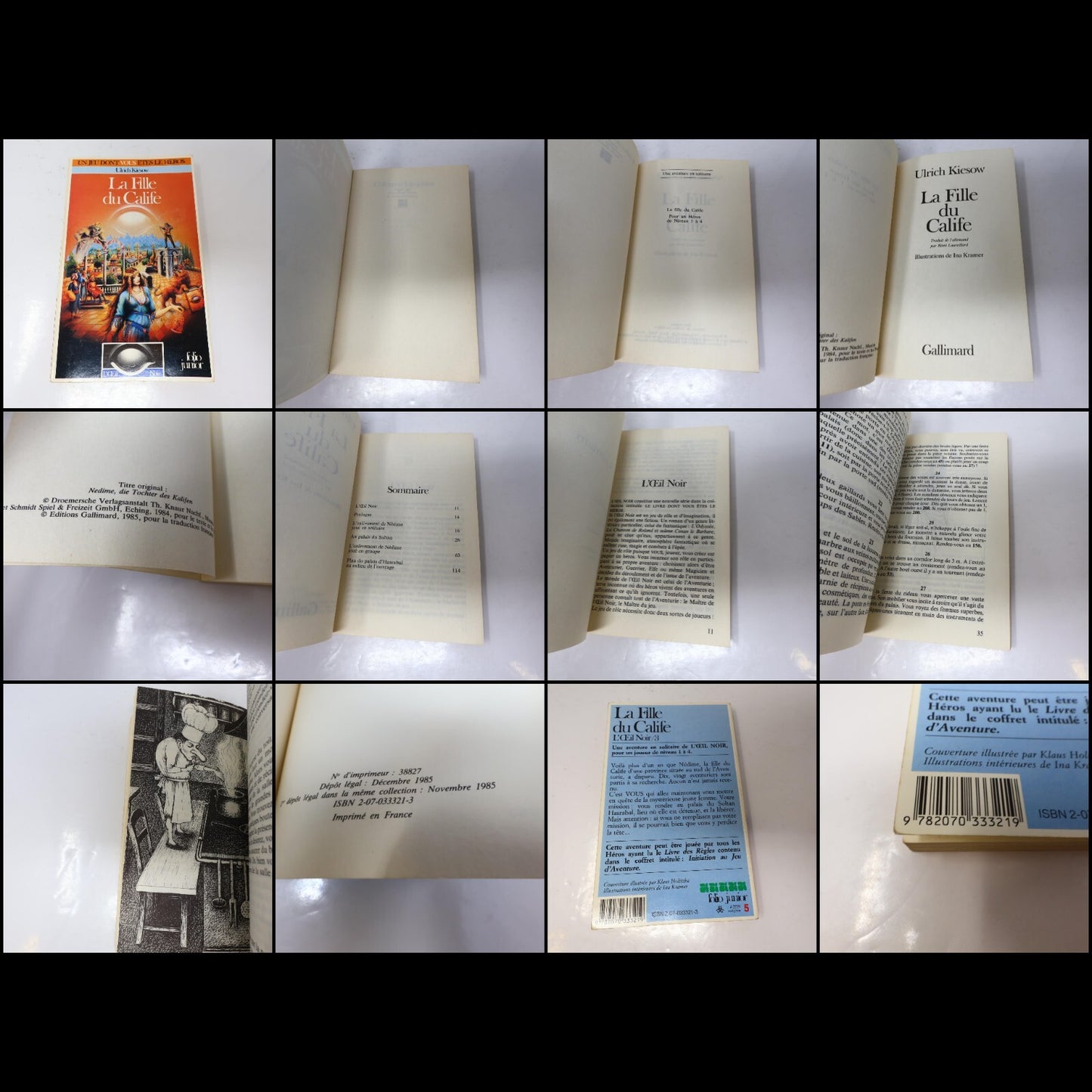 L'Oeil Noir LDVELH Lot 3 Livre des Aventures/Héros Monstres et Forces Obscures