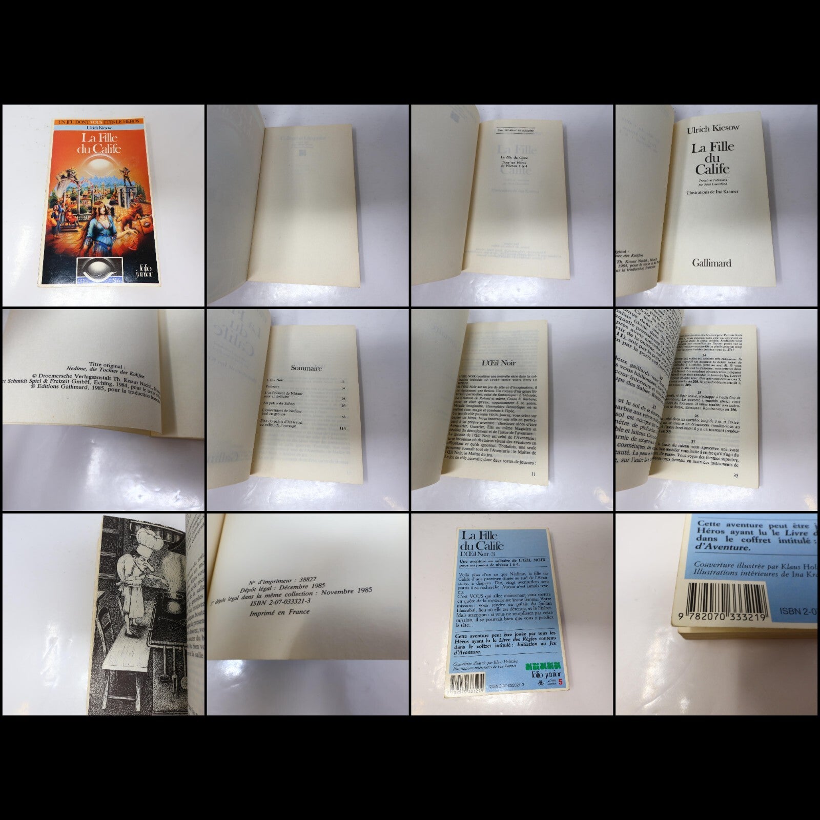 L'Oeil Noir LDVELH Lot 3 Livre des Aventures/Héros Monstres et Forces Obscures