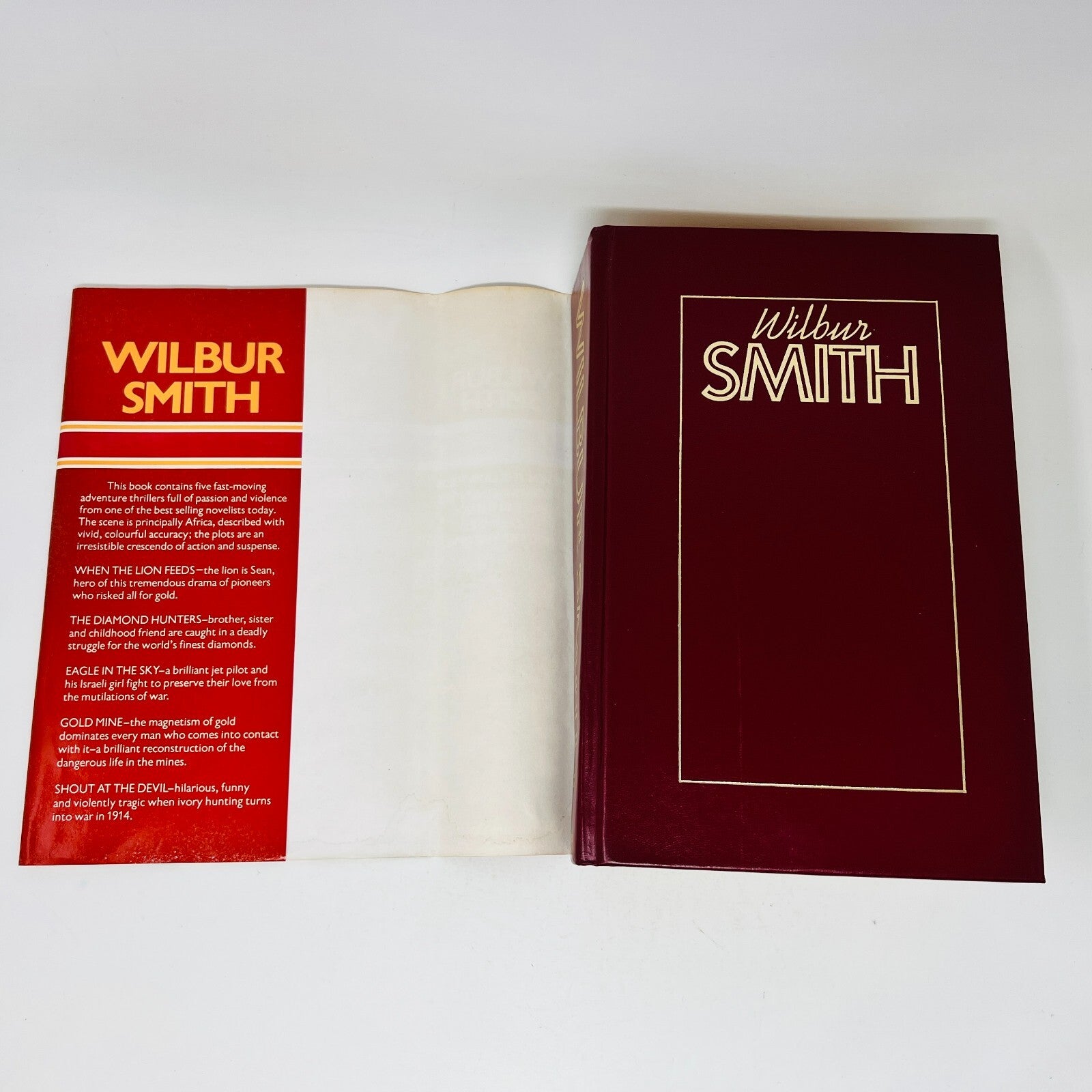Wilbur Smith Omnibus Book When The Lion Feeds/Diamond Hunters Hardcover DJ 1984