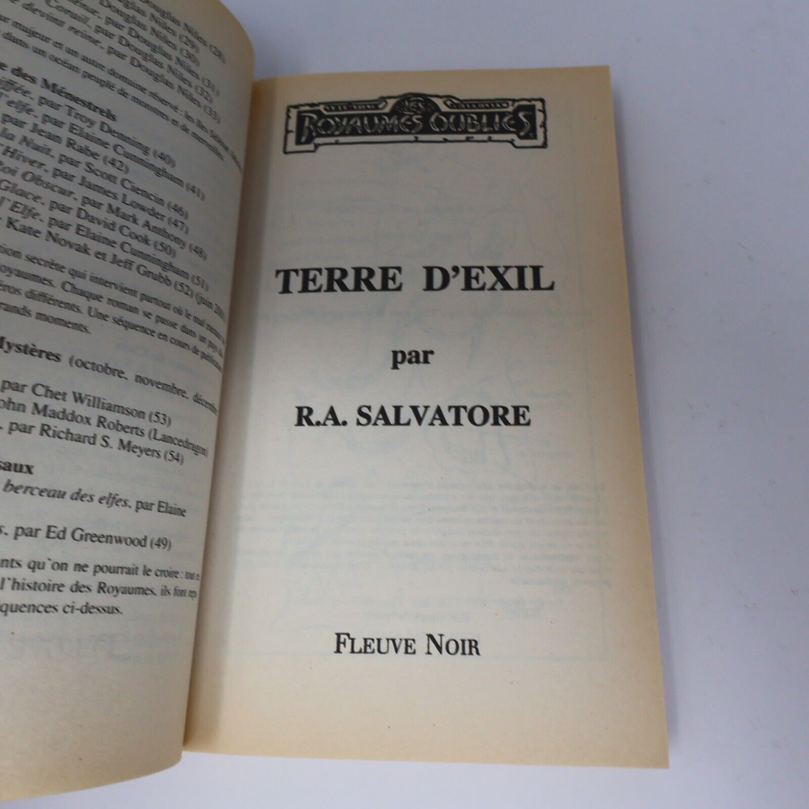 1990 Terre d'Exil Royaumes Oubliés #5 de R. A. Salvatore Forgotten Realms PB 90s