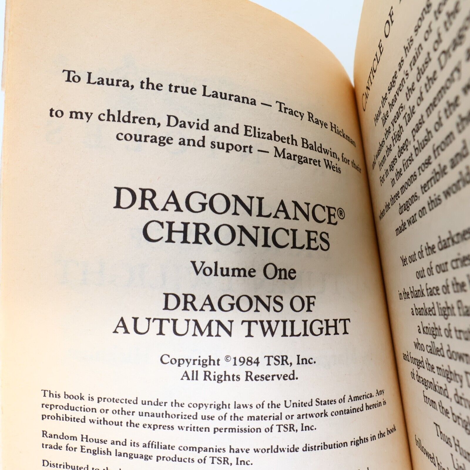 1984 Dragons of Autumn Twilight Chronicles Trilogy #1 Weis/Hickman Dragonlance