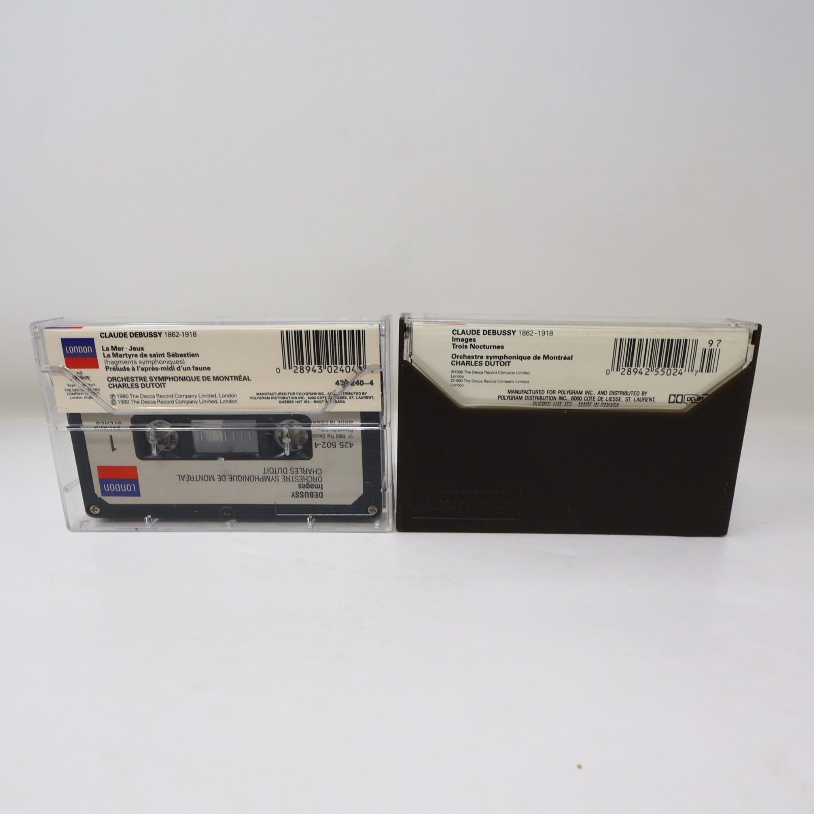 Debussy 2 Cassettes Lot Charles Dutoit/Montréal OSM La Mer/Jeux/Images/Nocturnes