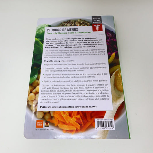2017 Végétalien 21 Jours de Menus Linda Montpetit Vegan Cuisine Recettes Livre