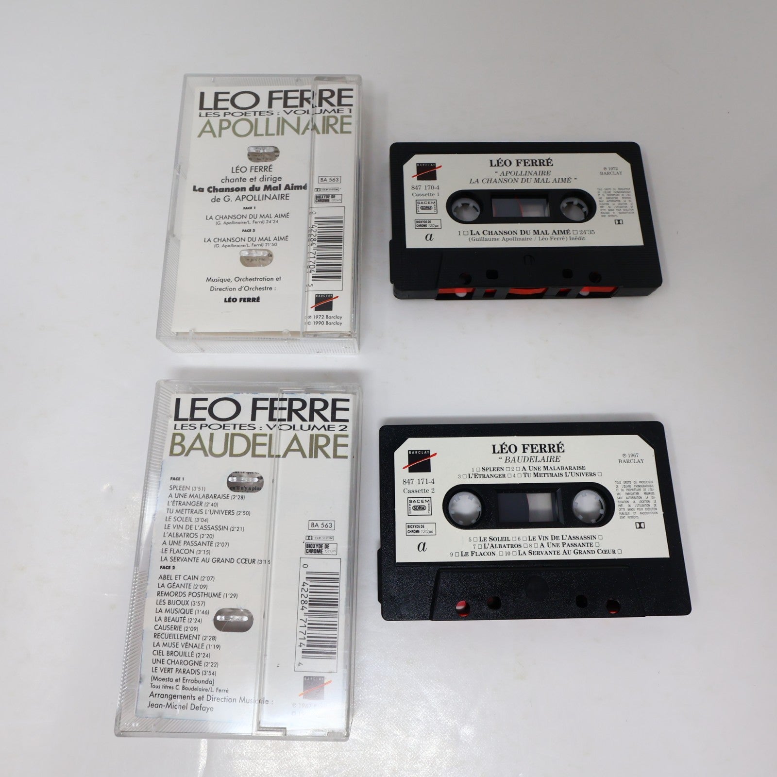 Léo Ferré Les Poètes Boîtier Cassette Apollinaire/Baudelaire/Verlaine Rimbaud