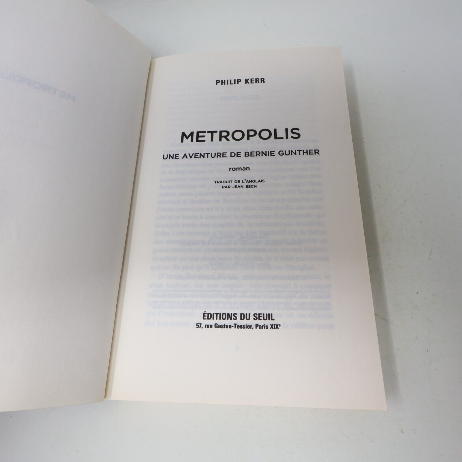 2020 Metropolis Philip Kerr Une Aventure de Bernie Gunther Seuil Français Livre
