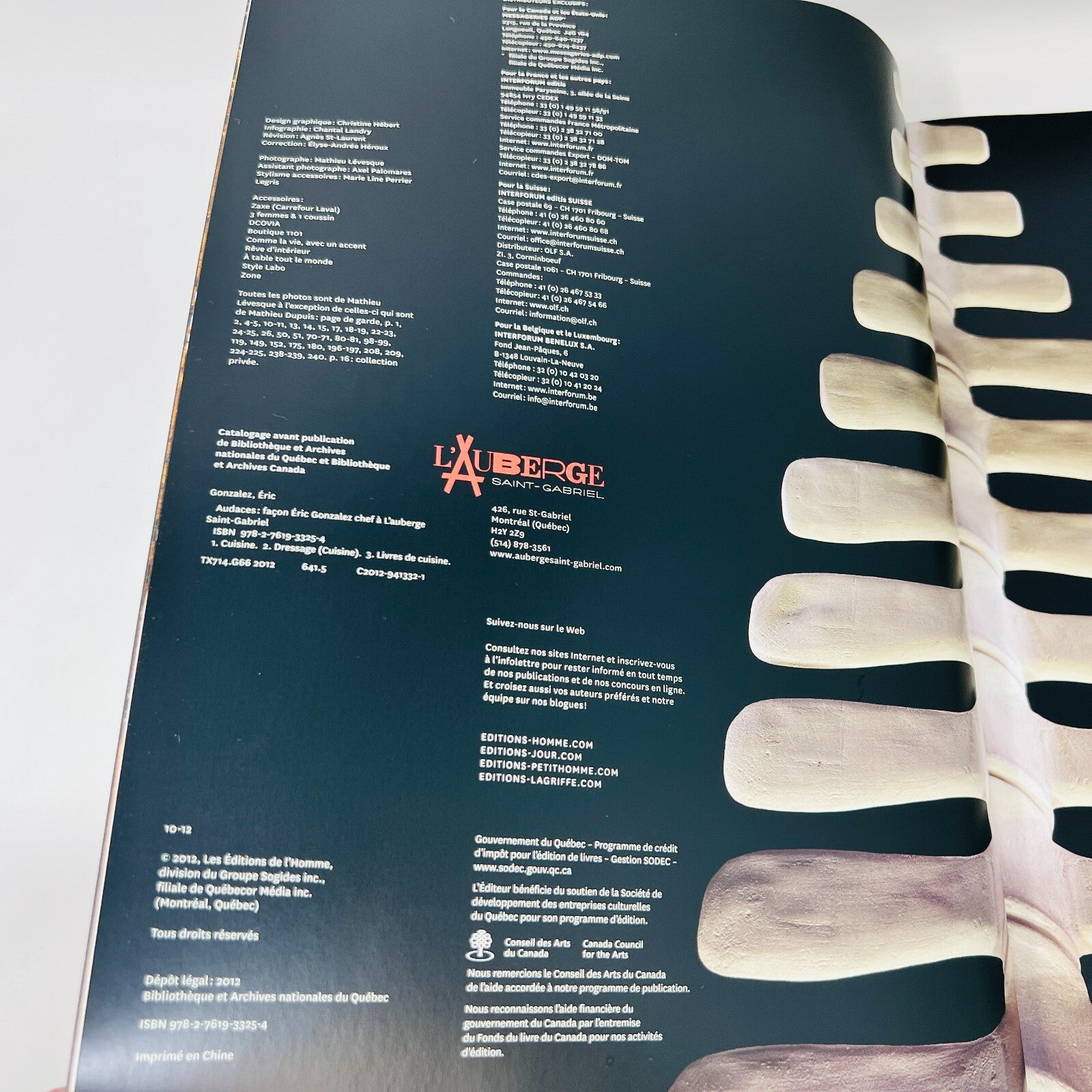 Audaces Façon Éric Gonzalez Chef Auberge Saint-Gabriel Livre Recettes Cuisine