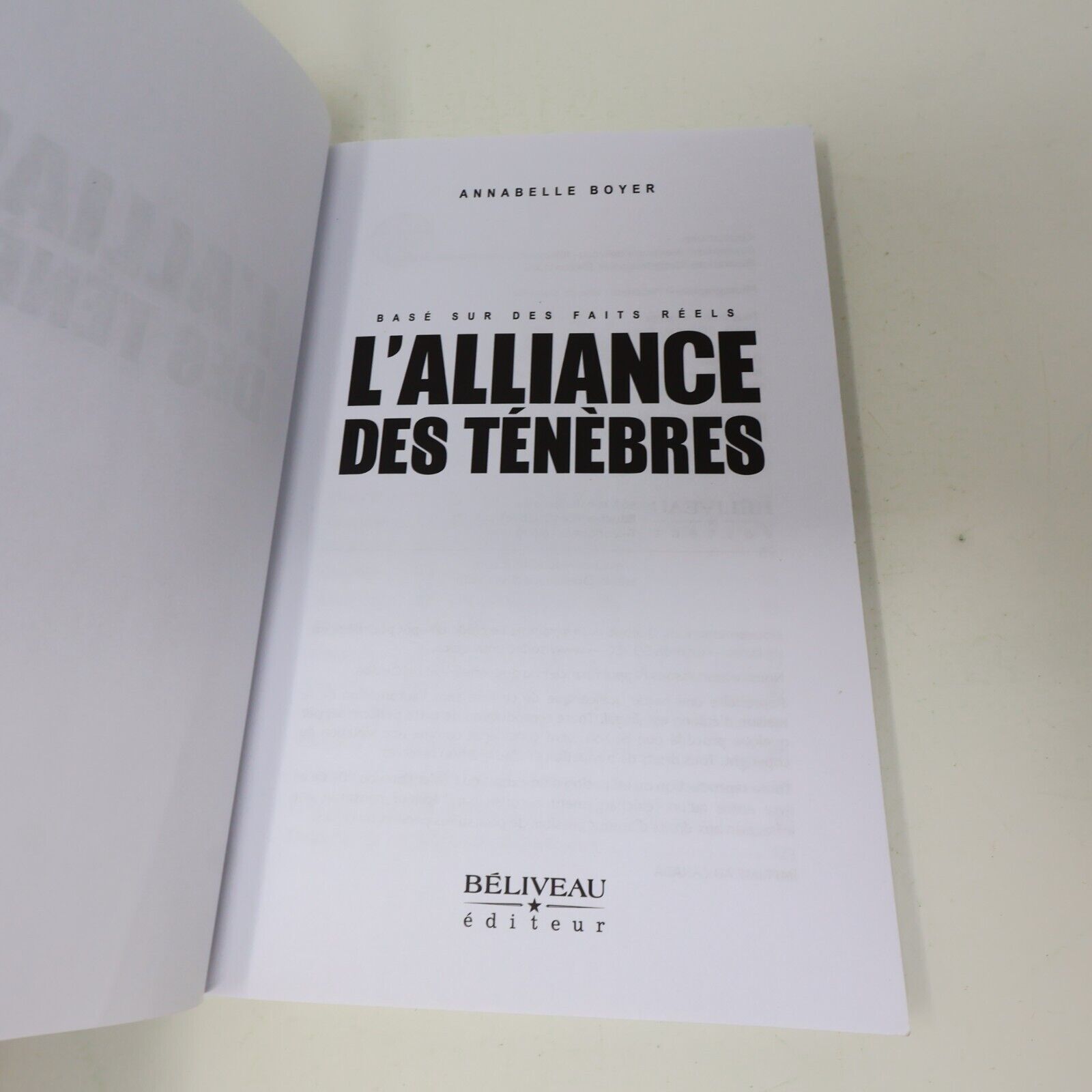 2018 L'Alliance des Ténèbres Annabelle Boyer Béliveau Français Paperback Fantasy