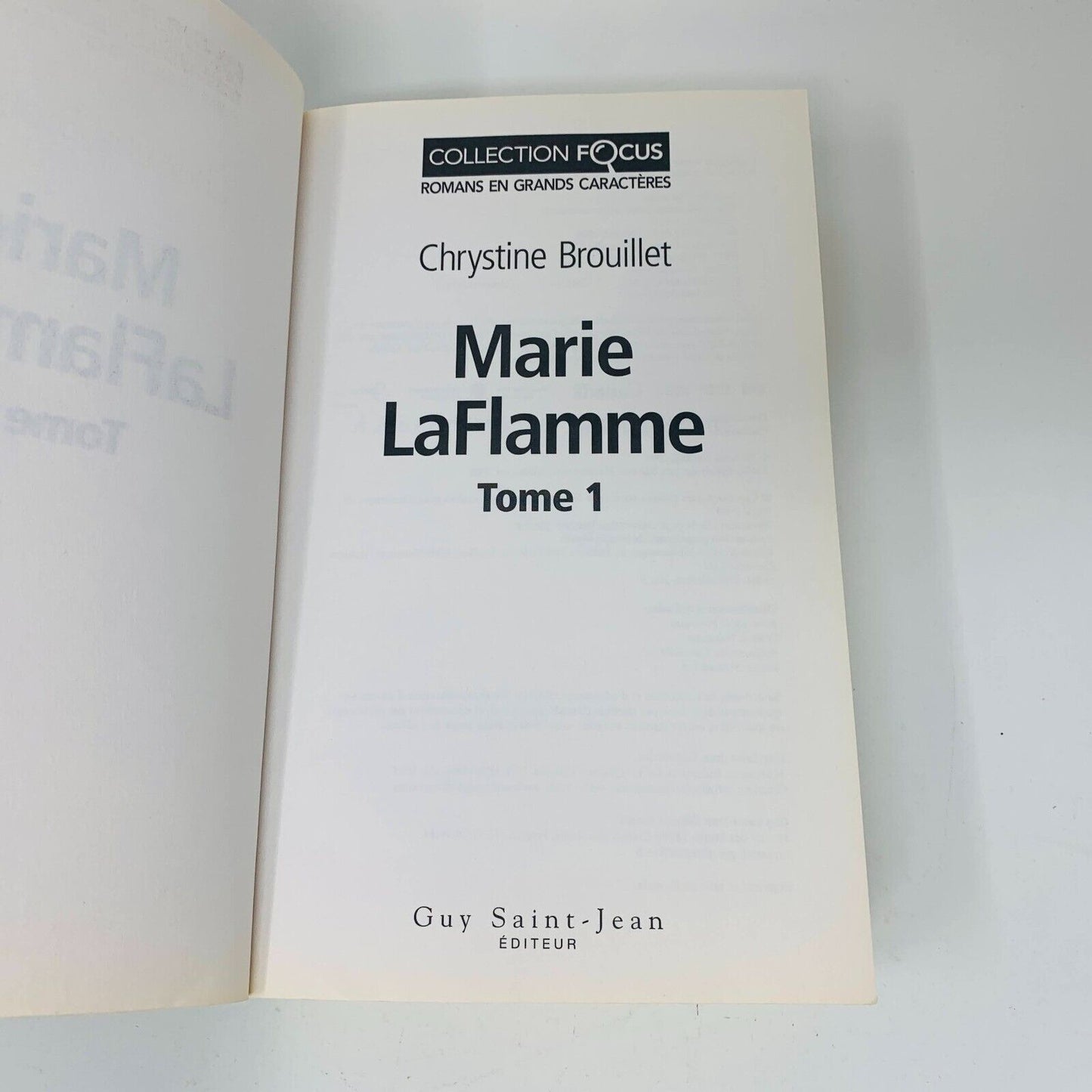 Marie Laflamme Tomes 1-2 Romans en Grands Caractères Chrystine Brouillet Lot