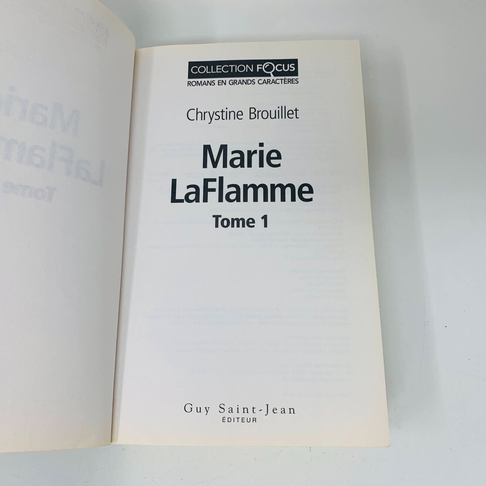 Marie Laflamme Tomes 1-2 Romans en Grands Caractères Chrystine Brouillet Lot