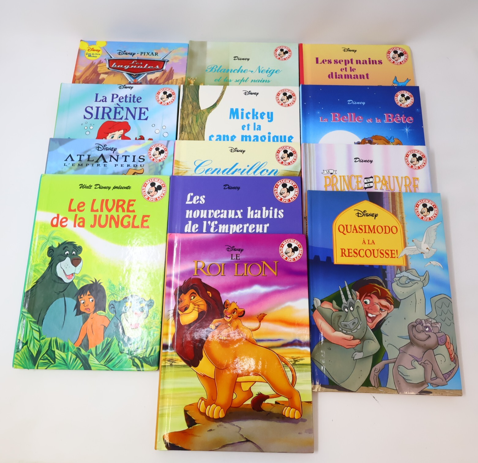 Club du Livre Mickey Lot 13 Livres Disney Cendrillon/Les Bagnoles/Petite Sirène