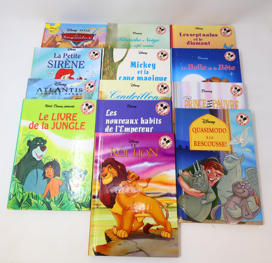 Club du Livre Mickey Lot 13 Livres Disney Cendrillon/Les Bagnoles/Petite Sirène