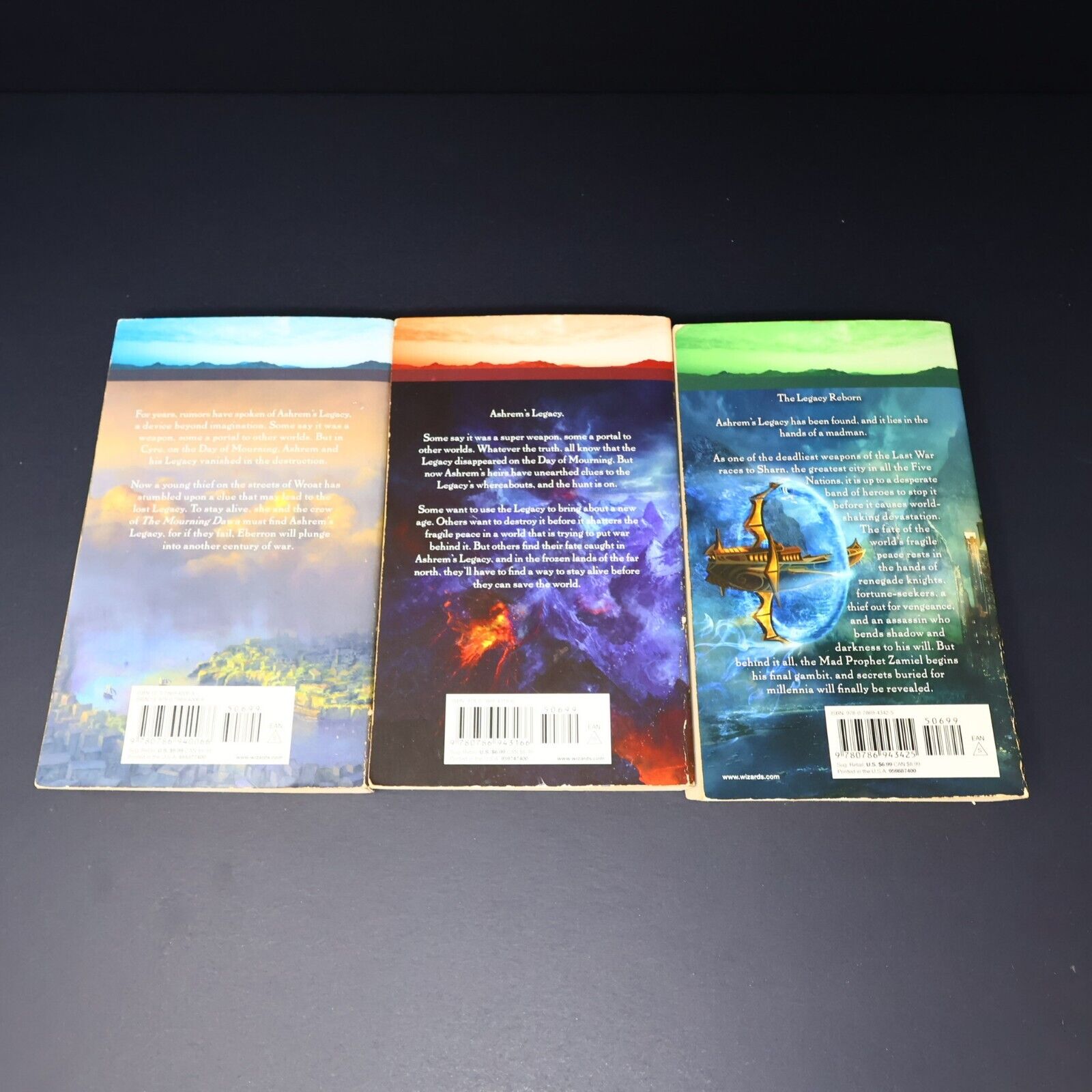 Lot 3 Books Heirs of Ash #1-3 by Rich Wulf EBerron Wizards of the Coast Fantasy
