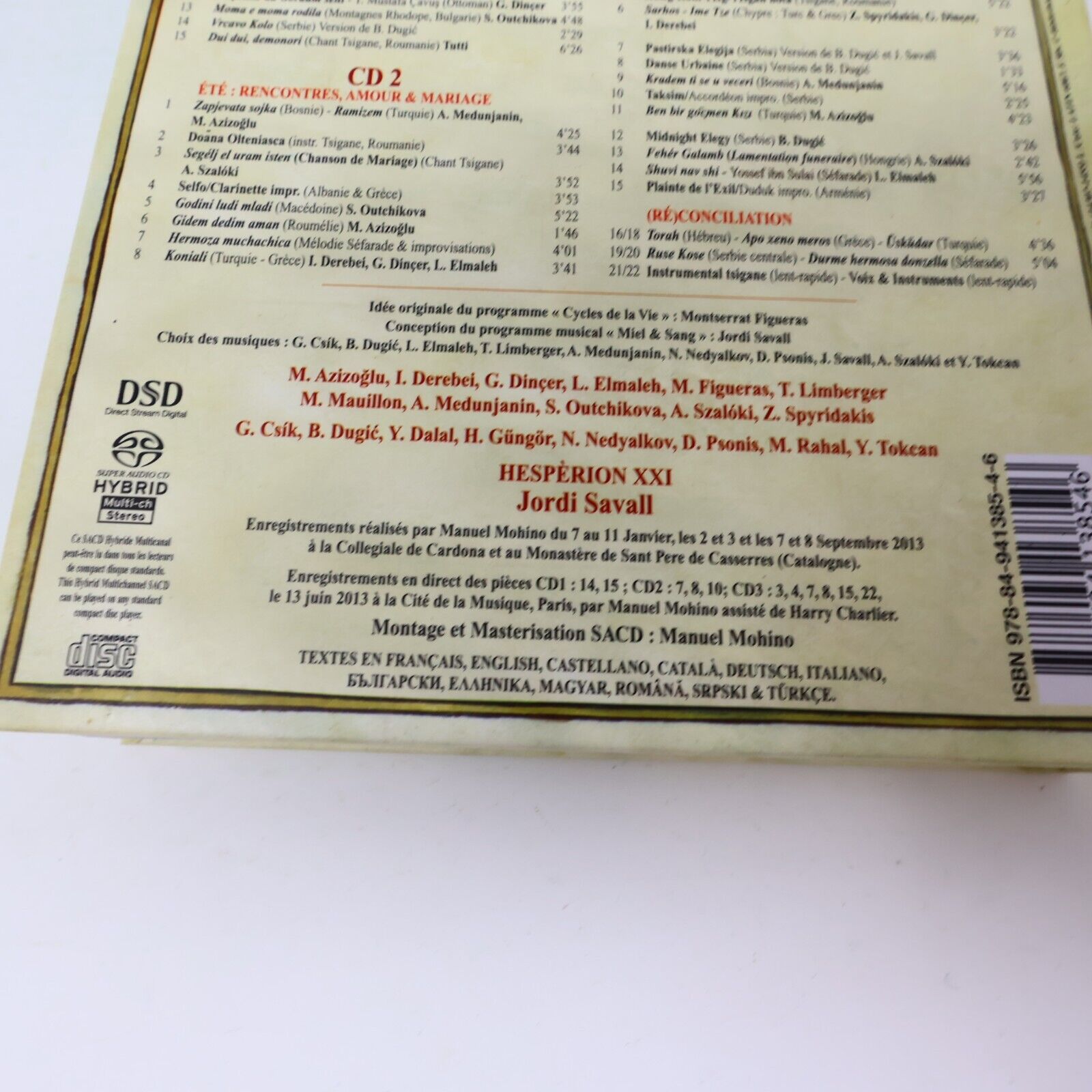 2013 Bal Kan Miel & Sang / Honey & Blood CD Jordi Savall Hespèrion XXI Alia Vox