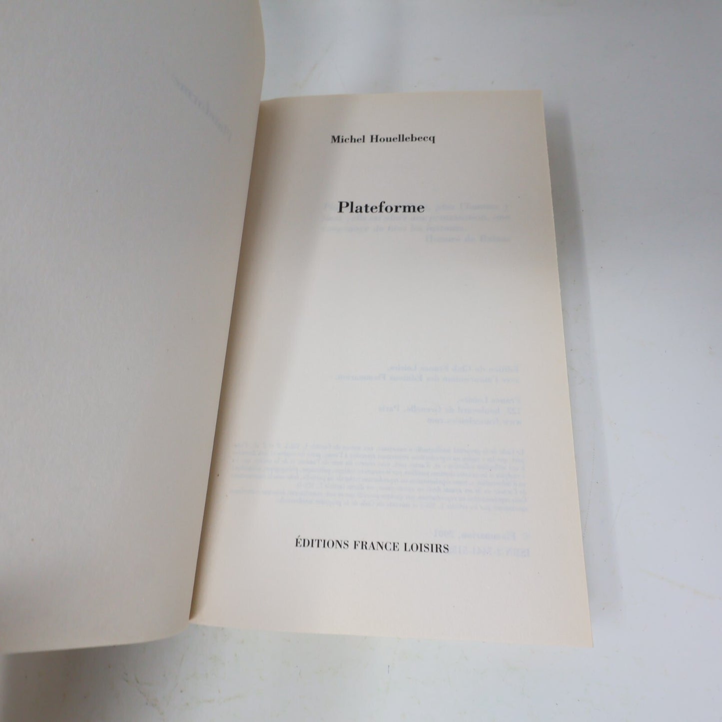 Michel Houellebecq Lot 2 Livres Les Particules Élémentaires/Plateforme Français