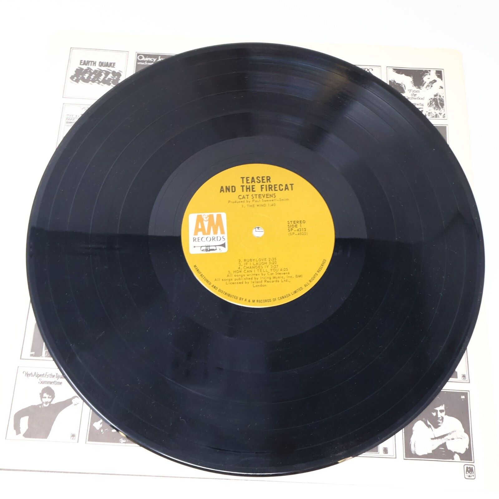 Cat Stevens Teaser And The Firecat LP Record 1971 A&M Records SP 4313 Canada 70s