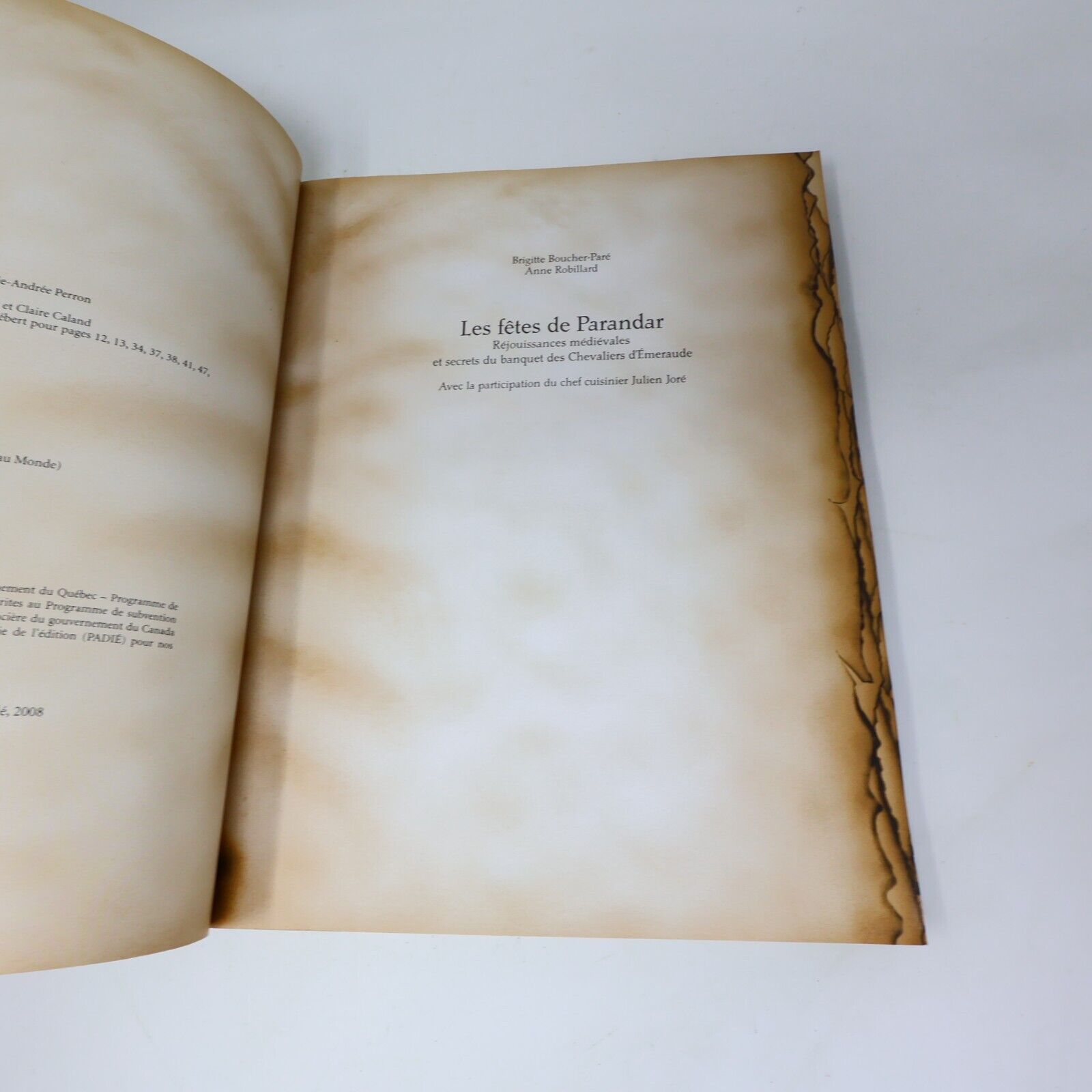 2008 Chevaliers d'Émeraude Les Fêtes de Parandar Cuisine Recettes Français Livre